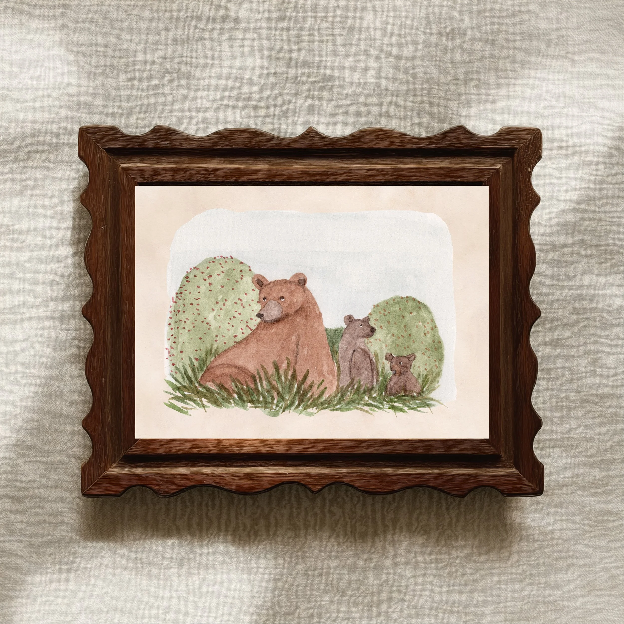 Three Bears Woodland Mini - Print