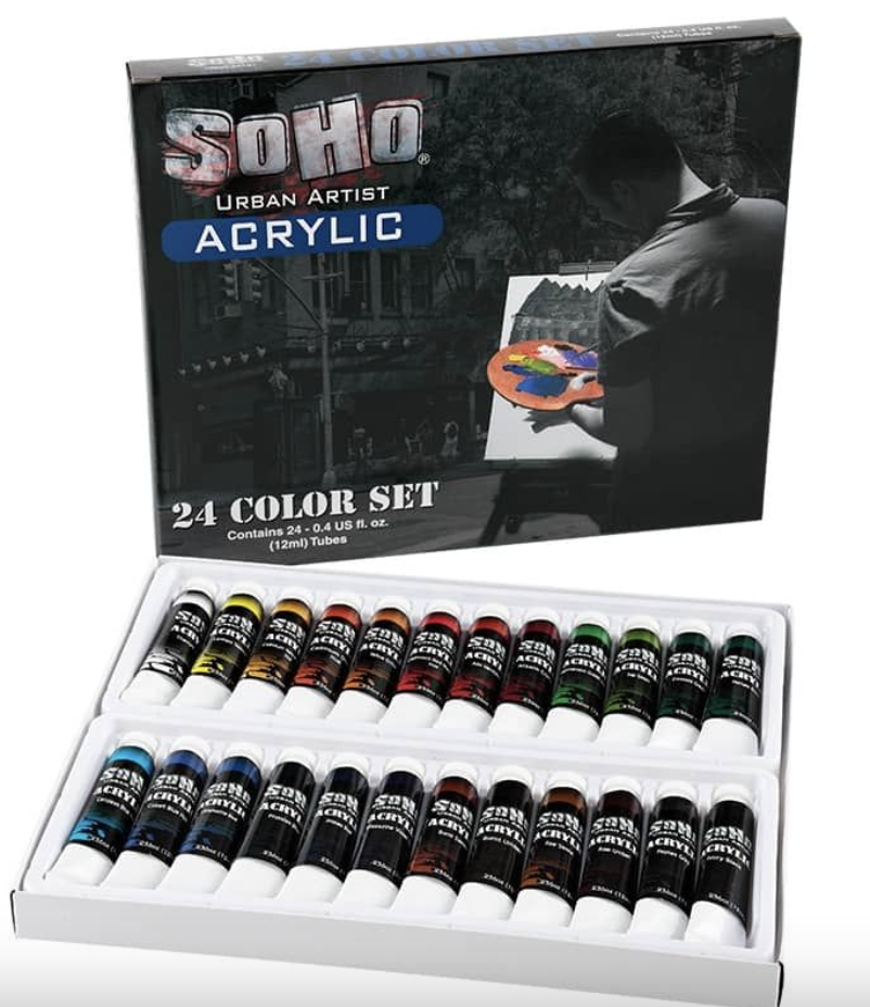 SOHO brand 24 colors acrylic paints