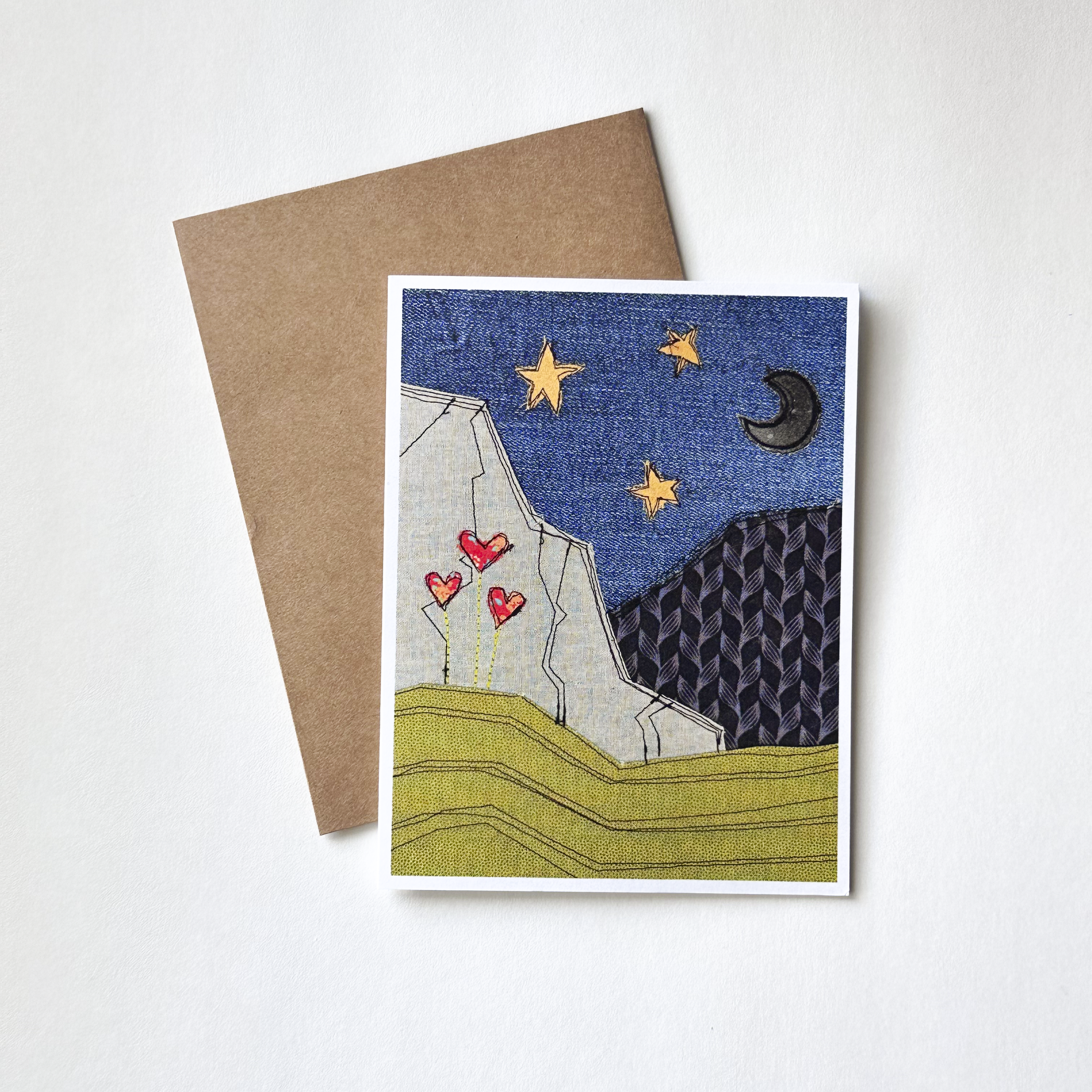 Moonlit Climb - Greeting card