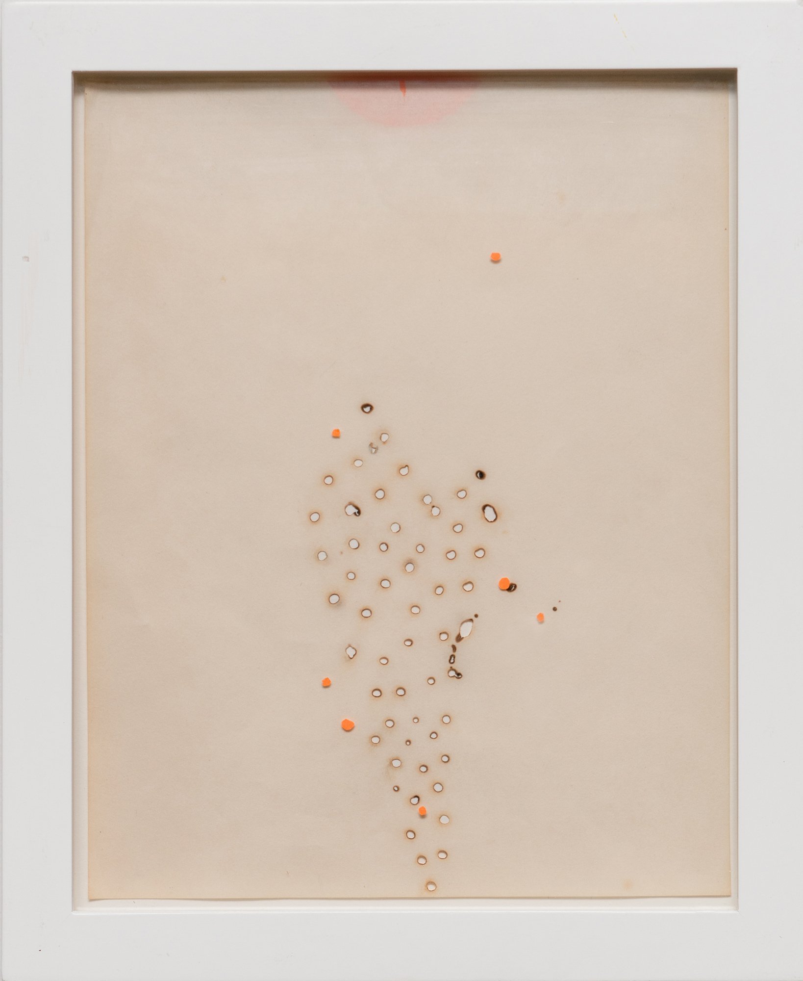    Orange Holes   2013, paper, glass 8” x 10” 