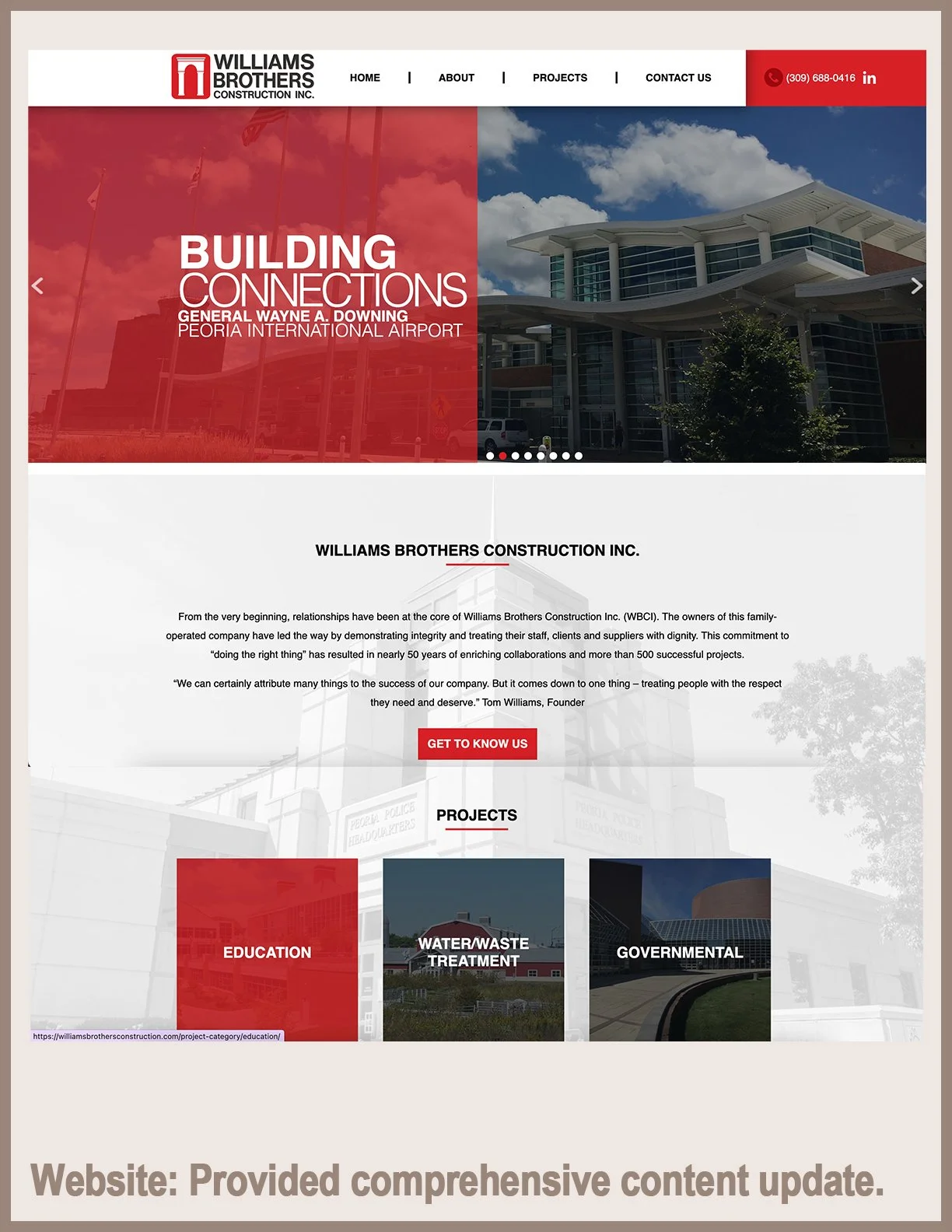 Williams Brothers: Copy for Construction Company Website
