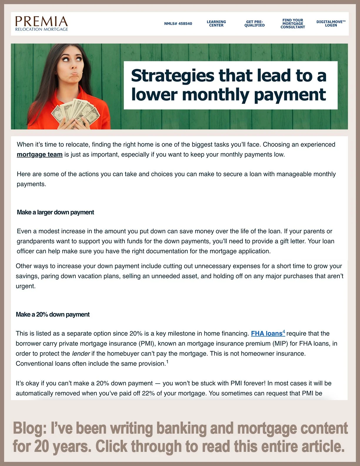 Blog: Strategies for Lower Monthly Mortgage Payments
