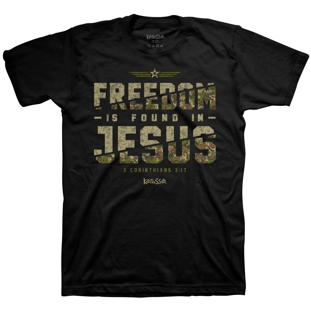 Freedom is Found in Jesus - Black - Gildan.png