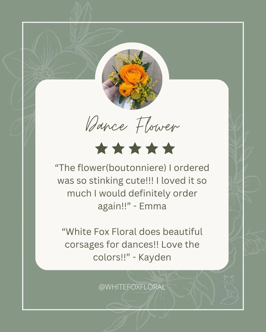 In the season of PROM here are some reviews from cute high schoolers! 

I love creating designs for these dances! It is so fun and the kids have been so kind to me about their designs.

I love when they text me pictures or tell me the cutest things w