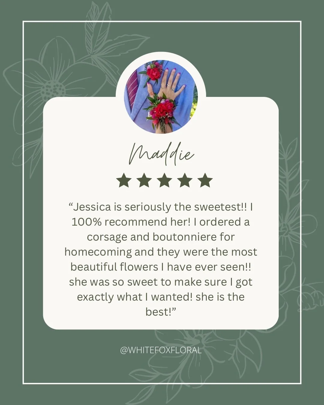 Another review about dance flowers! Prom is coming up. Don&rsquo;t forget to order! 

I love making these designs for you! 🥰

All the love 

🤍Jessie J🤍