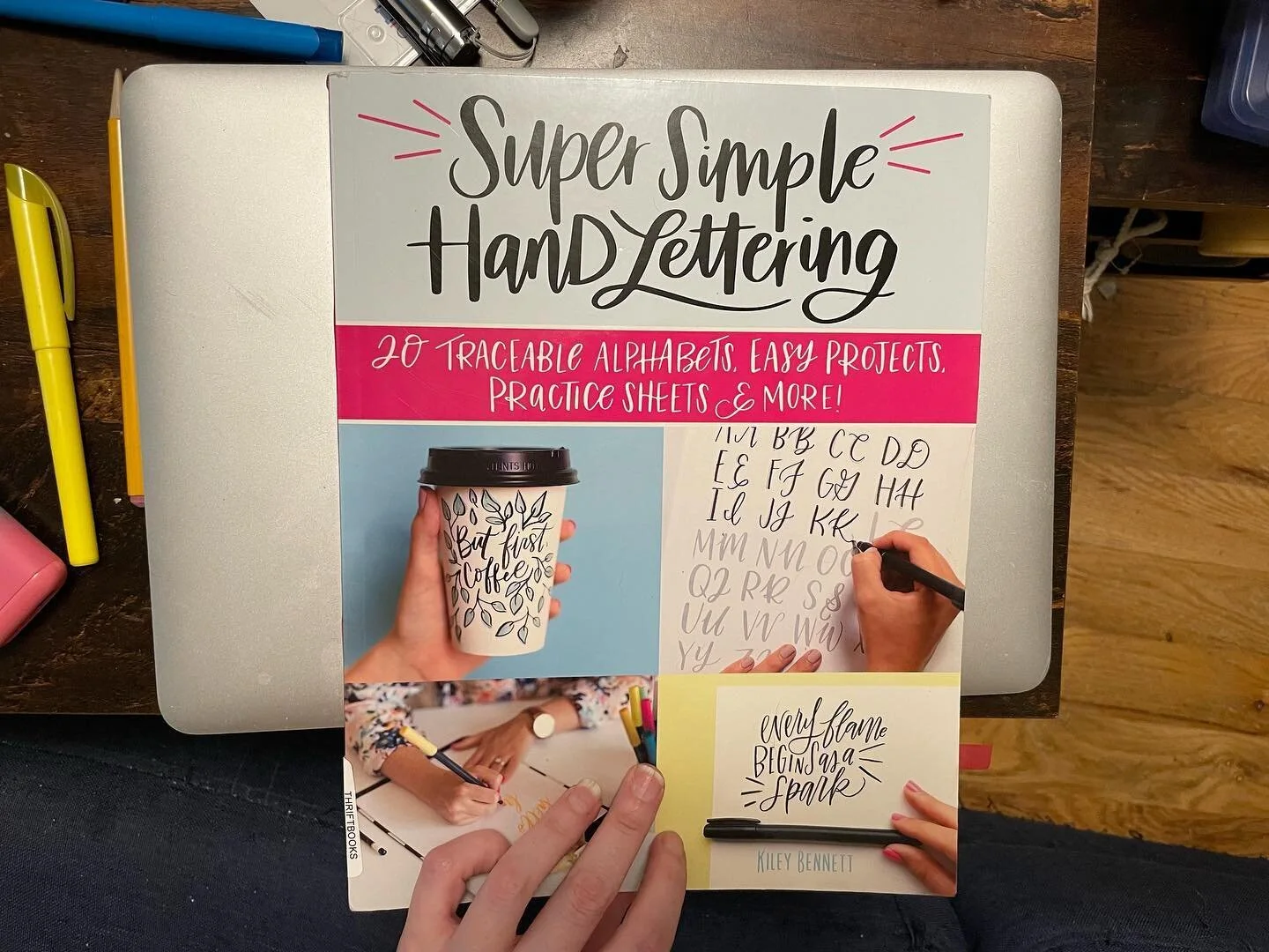 SO excited about this new workbook! Highlights are me practicing. Looking forward to creating some custom labels and greeting cards!! <3 [ fyi this was $5 on thriftbooks.com &hellip; I don&rsquo;t work for them but i should! ] #handlettering #labe