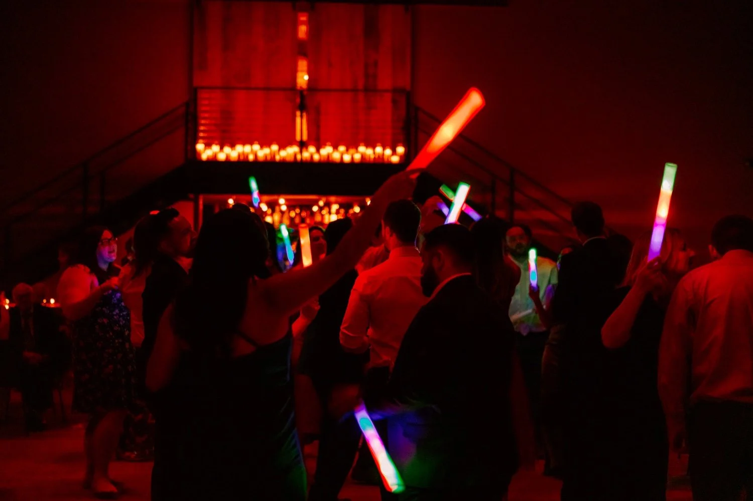 wedding guests party at the roundhouse