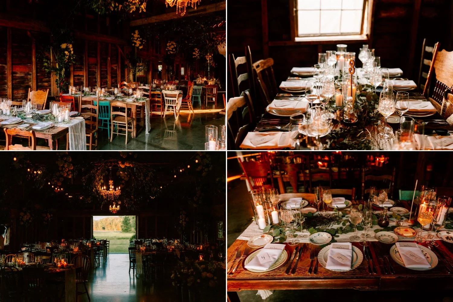 hudson valley wedding venue reception table settings and details at crested hen farms