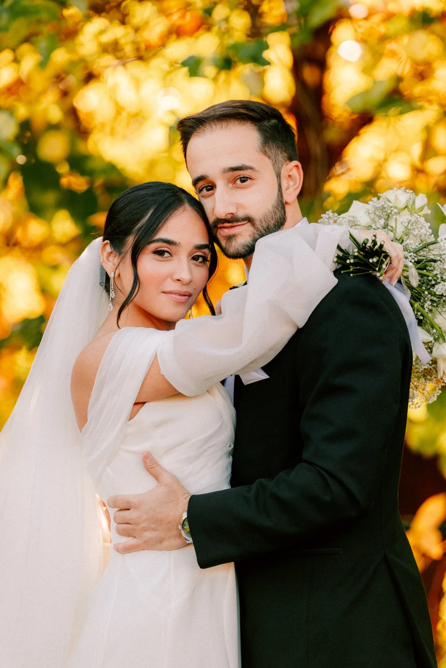 timeless editorial portrait of couple on their wedding day at the roundhouse