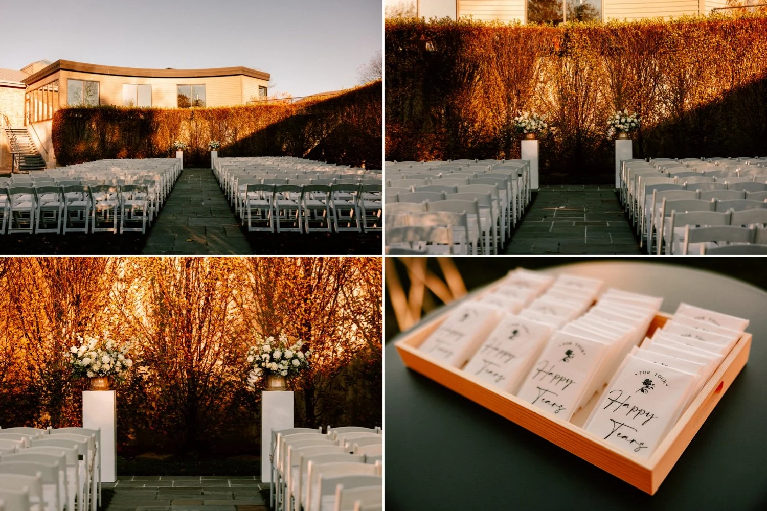 outdoor november wedding ceremony at the roundhouse