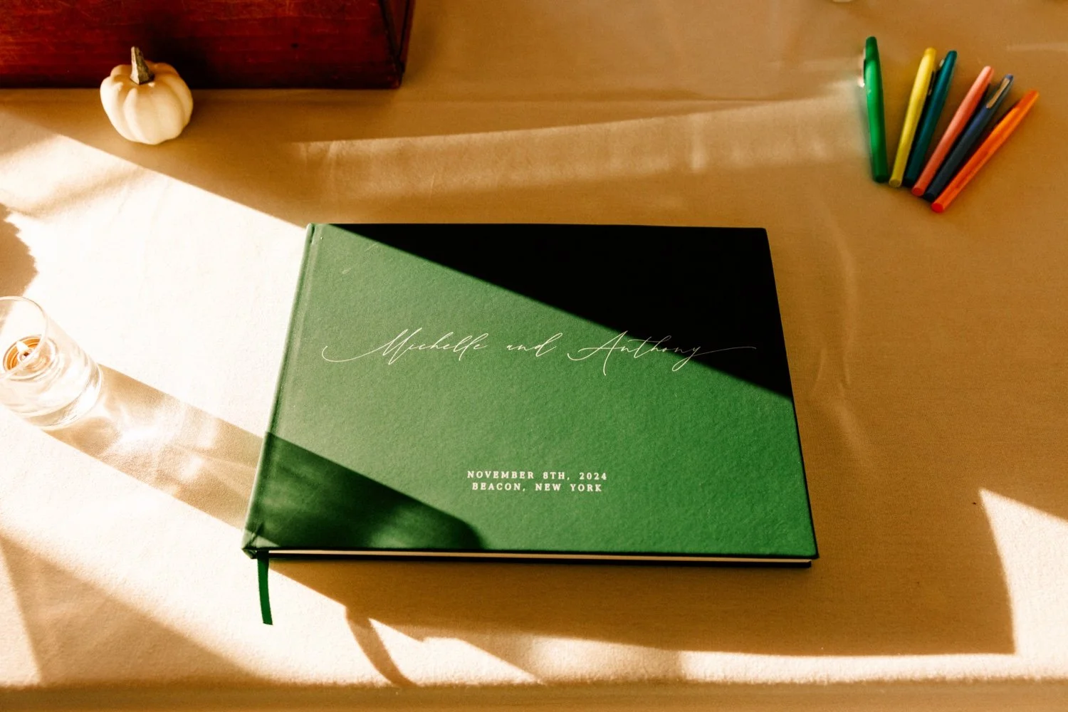 wedding guest book at the roundhouse