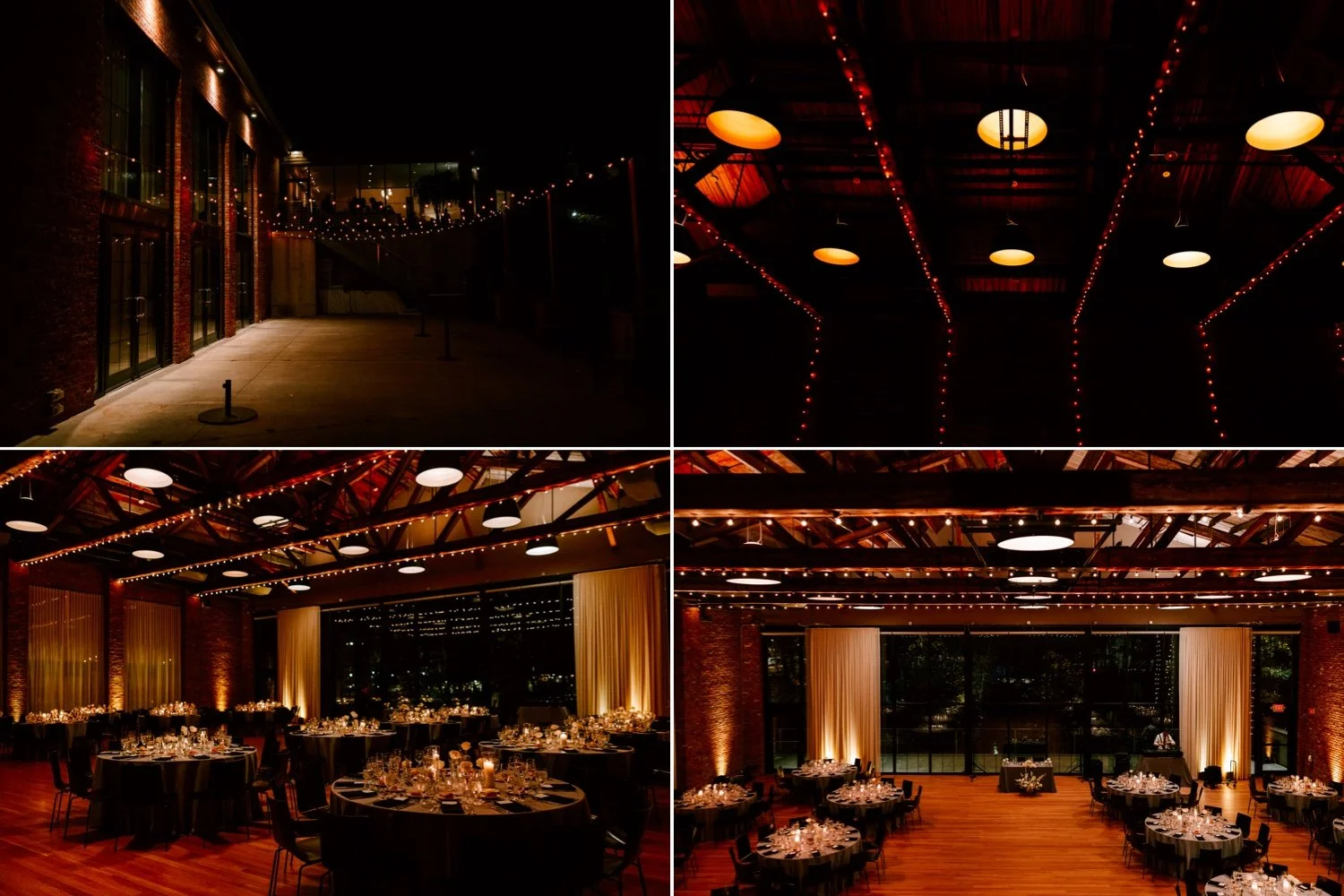 wedding reception lighting and decor by lnj events at the roundhouse
