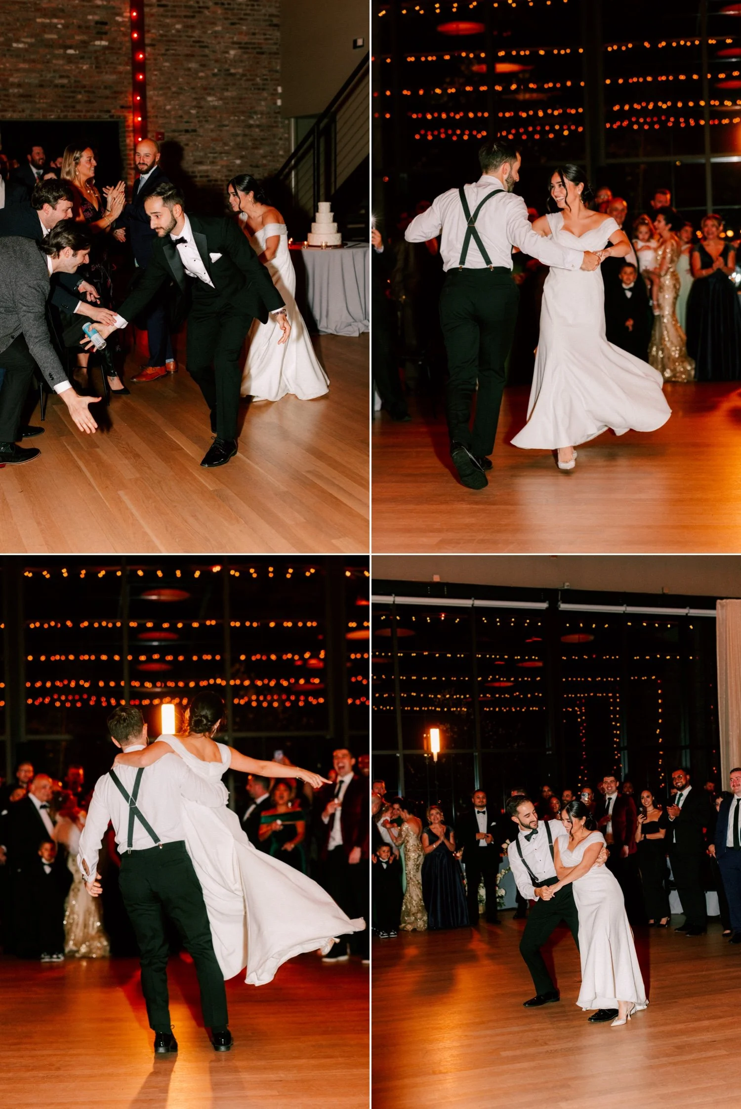 bride and groom share first dance at the roundhouse
