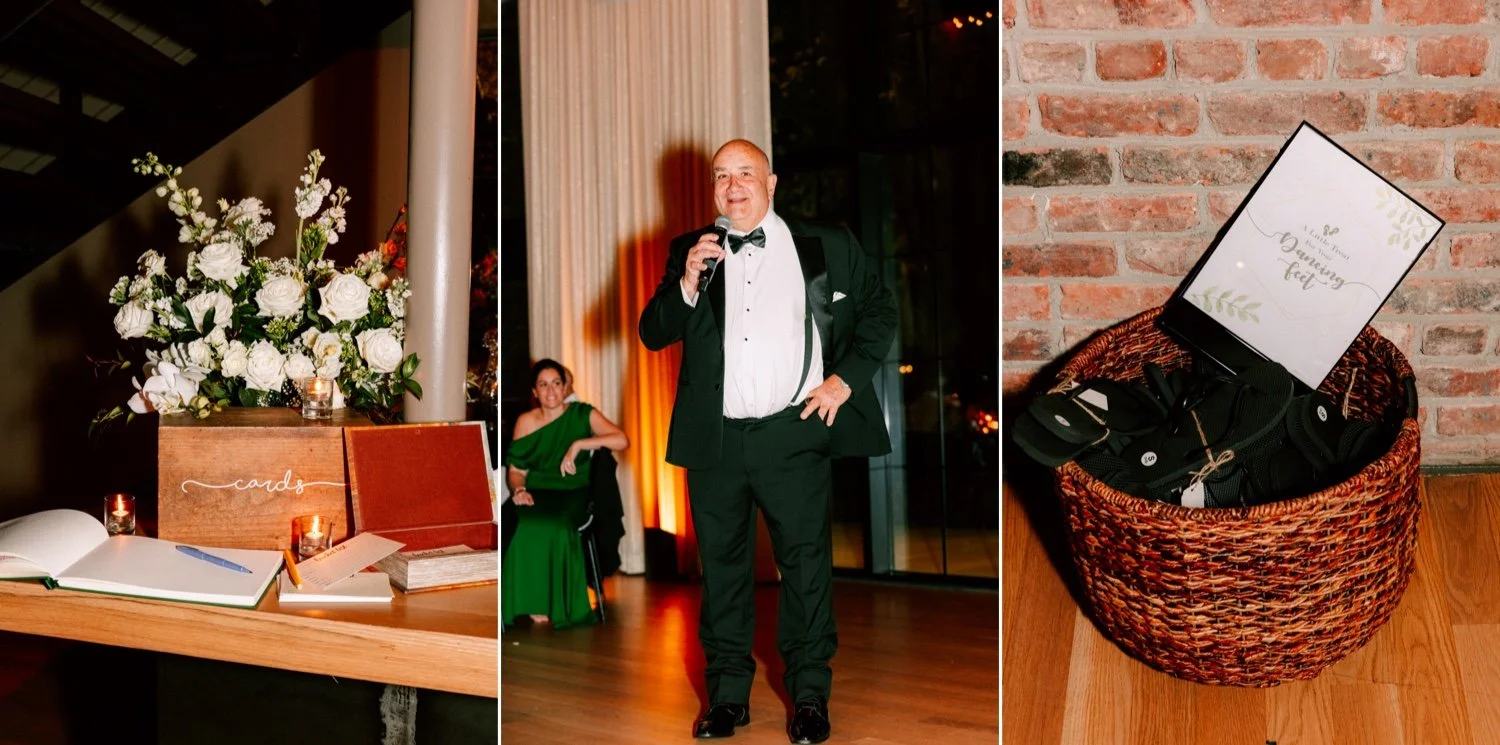 wedding details photographed with flash and best man father of the groom speech at the roundhouse