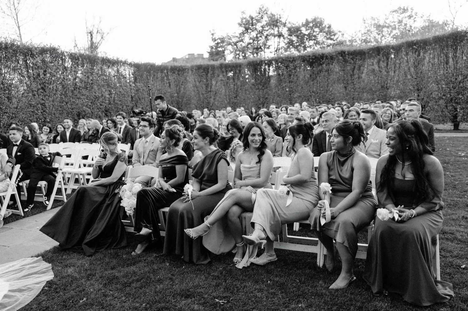 wedding guests watch wedding ceremony in november at the roundhouse