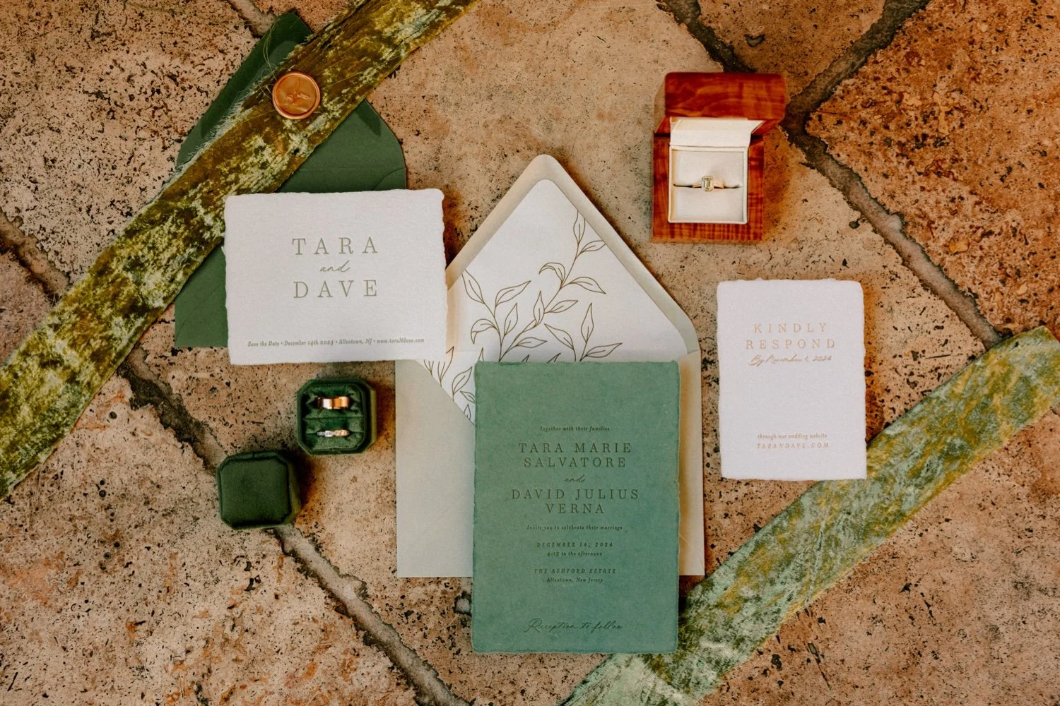 wedding invitation suite at ashford estate