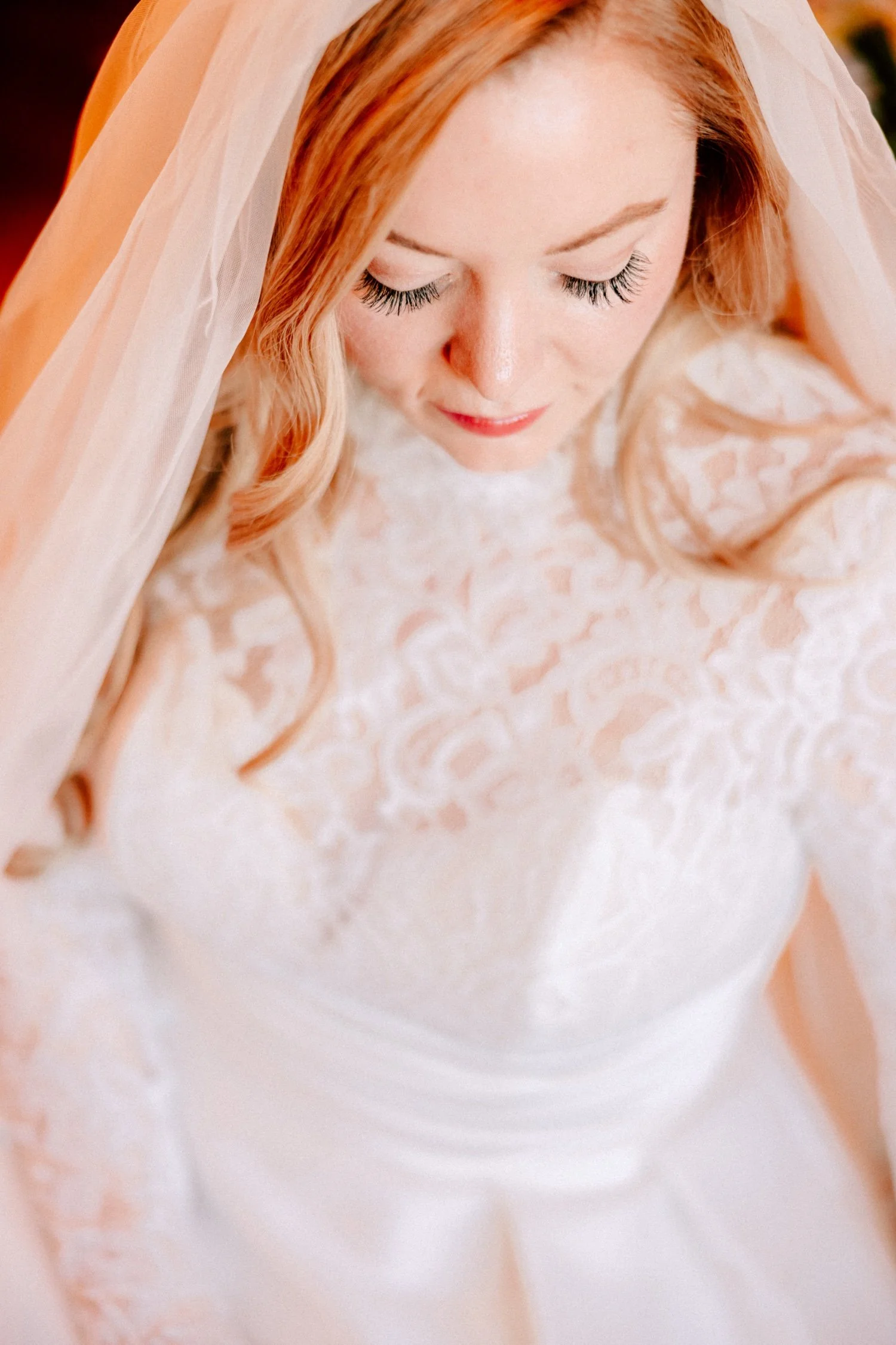 classic portrait of bride on her winter wedding day at the ashford estate