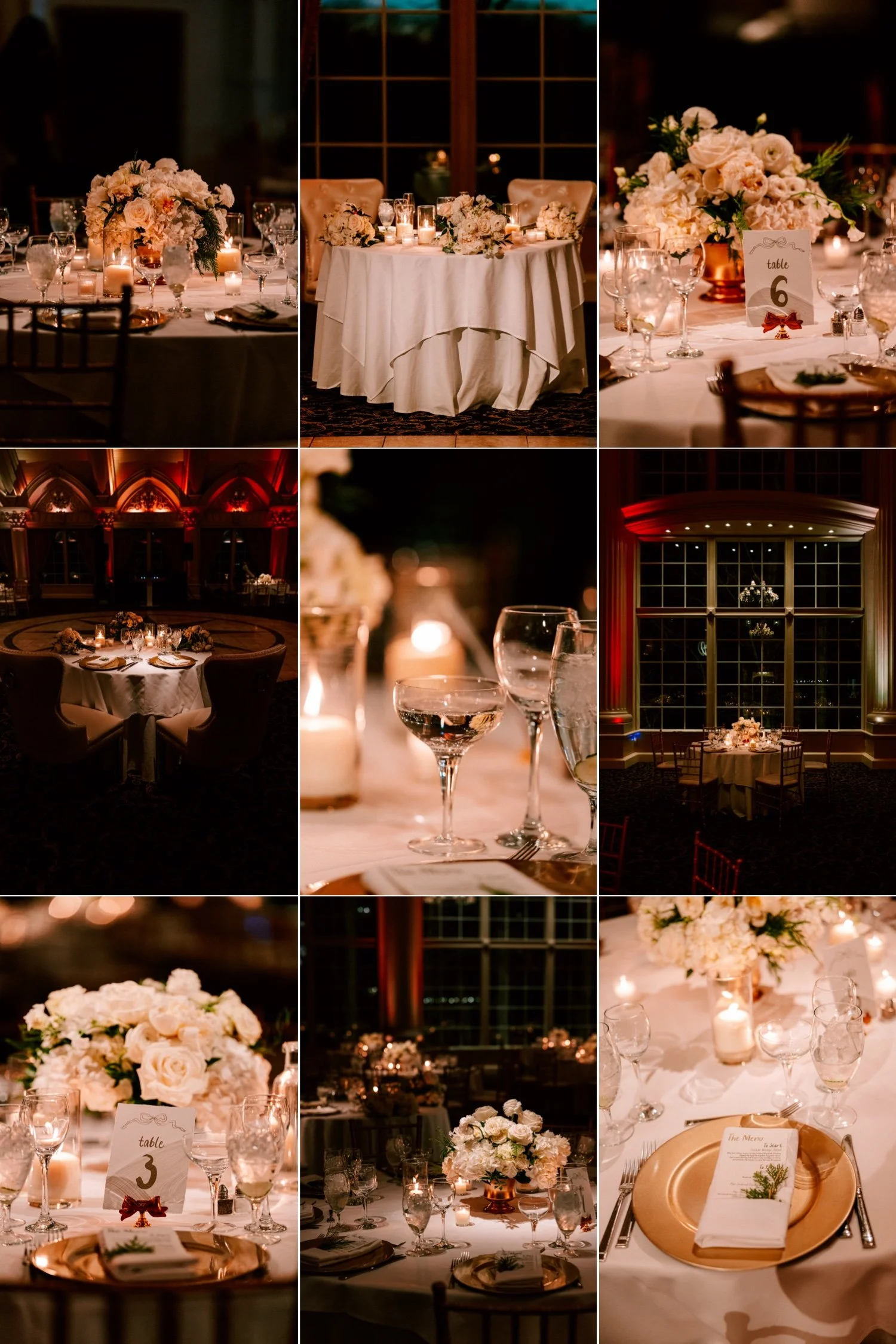 wedding reception flowers, table scapes, centerpieces, cake, and candles at the ashford estate