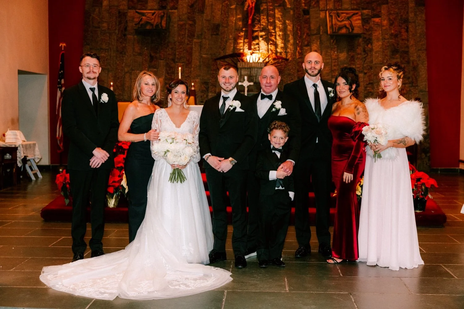  family photos in church after wedding ceremony in newburgh ny 