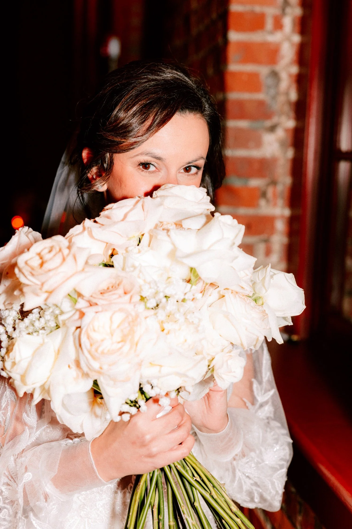  bride poses with bouquet at city winery hudson valley 
