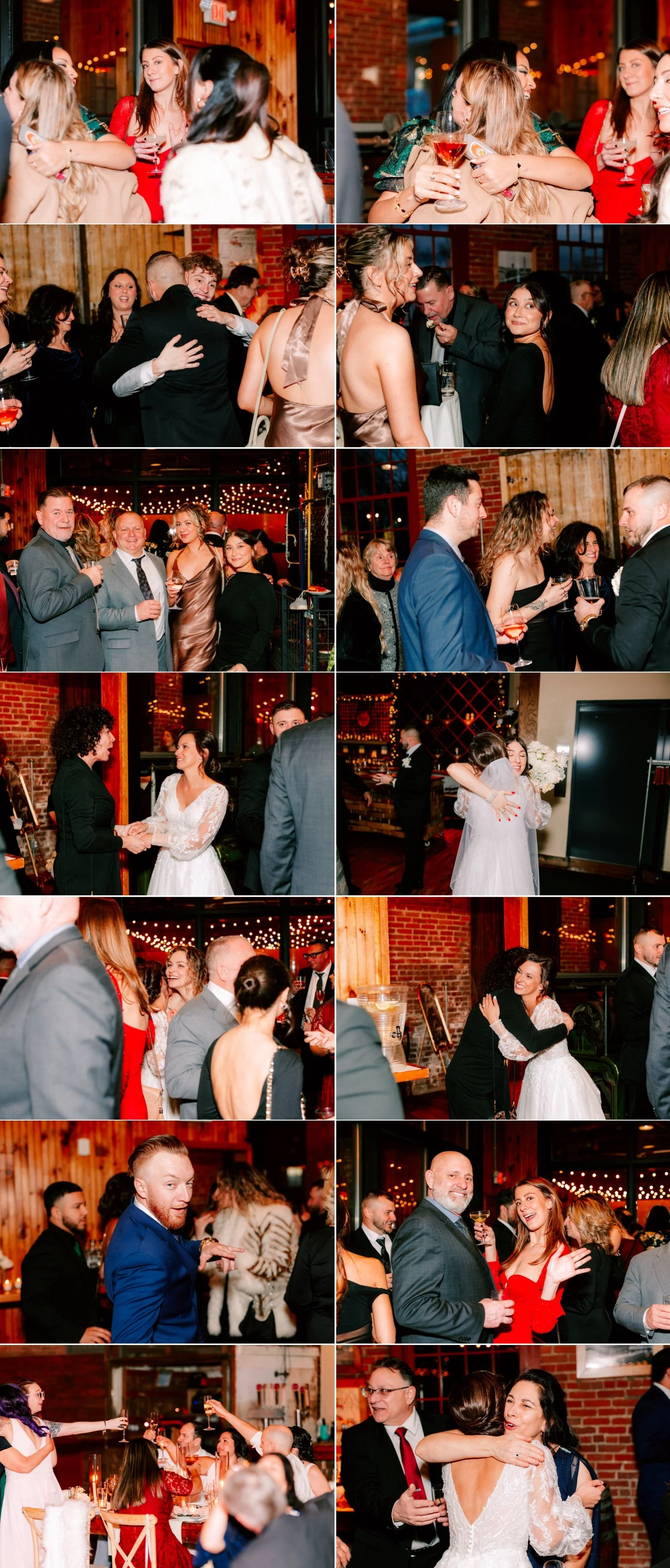  winter wedding guests enjoy cocktail hour at city winery hudson valley  