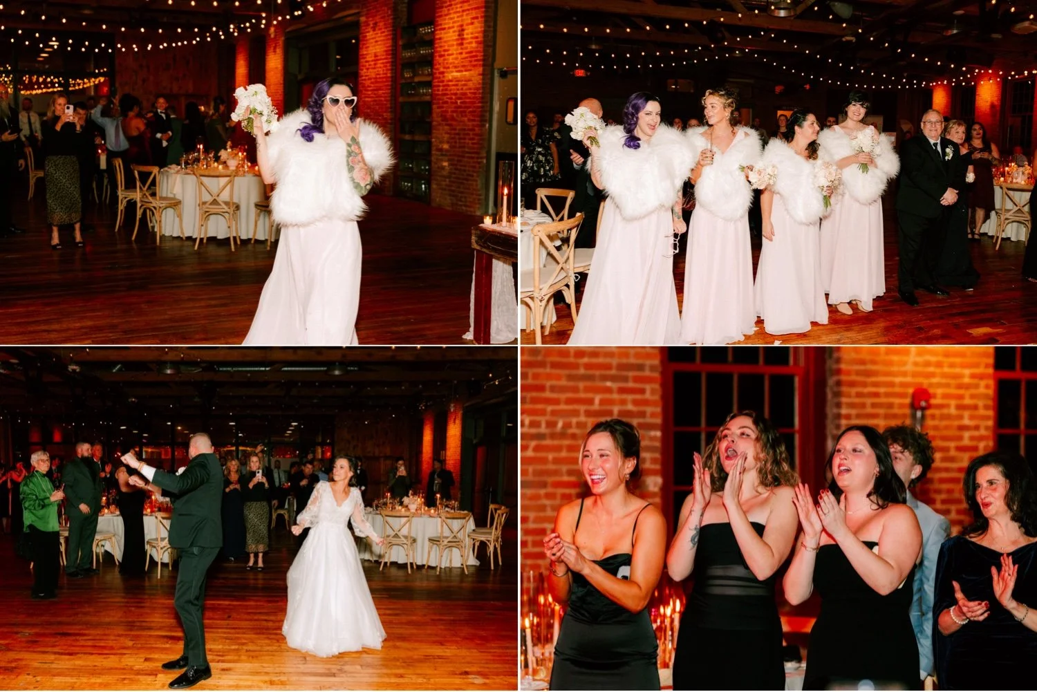  winter wedding reception bridal party and bride/groom entrances at city winery hudson valley  