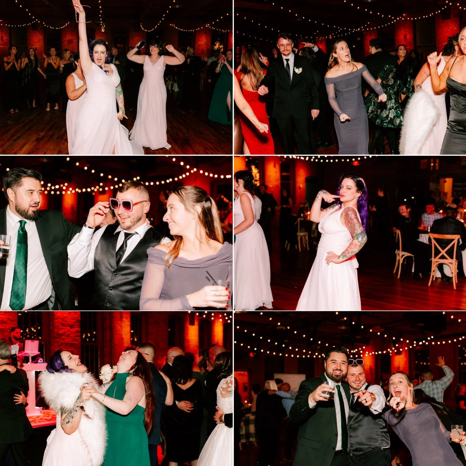  guests have fun dancing and partying at city winery hudson valley during winter wedding 