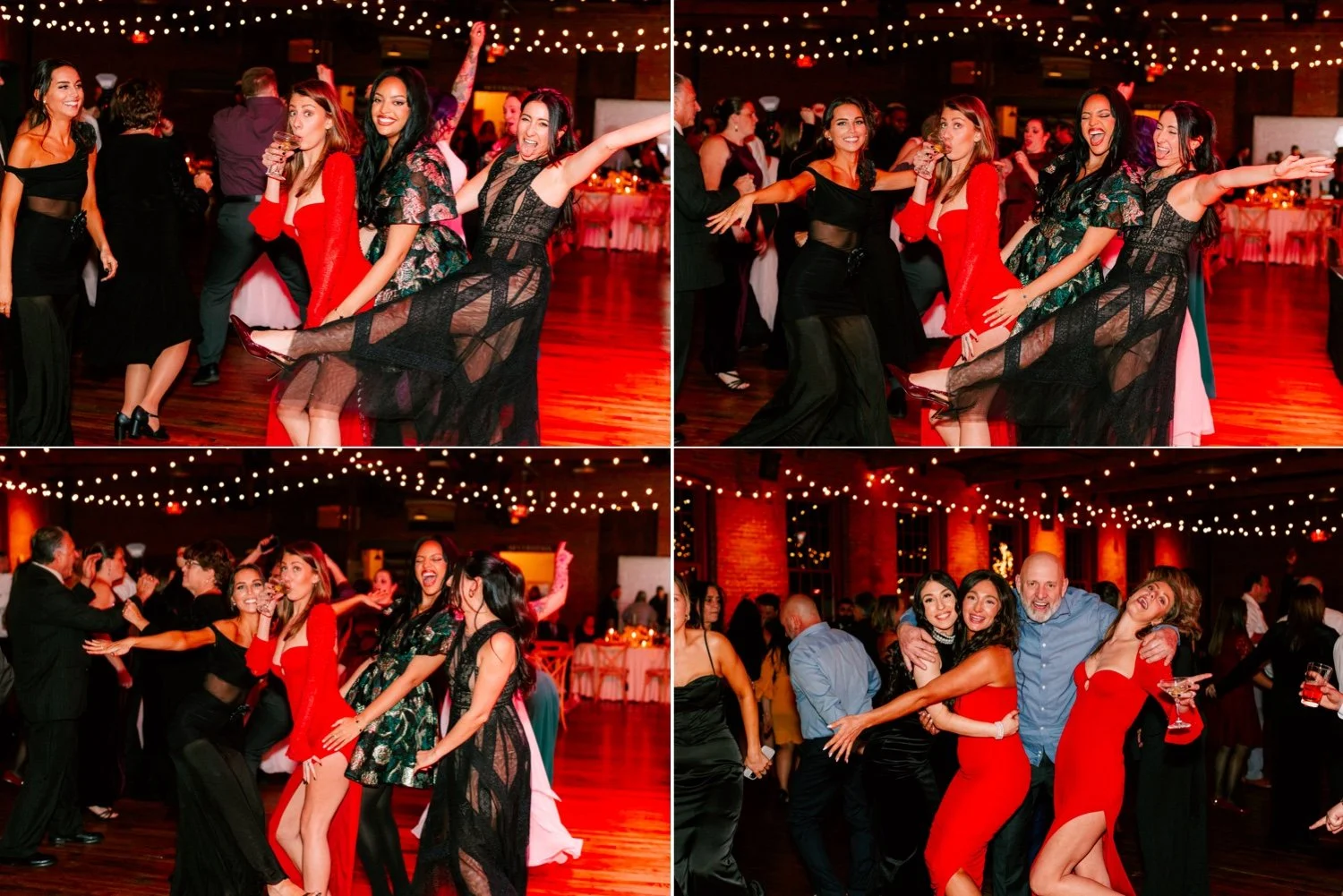  girls having fun during wedding reception at city winery hudson valley 