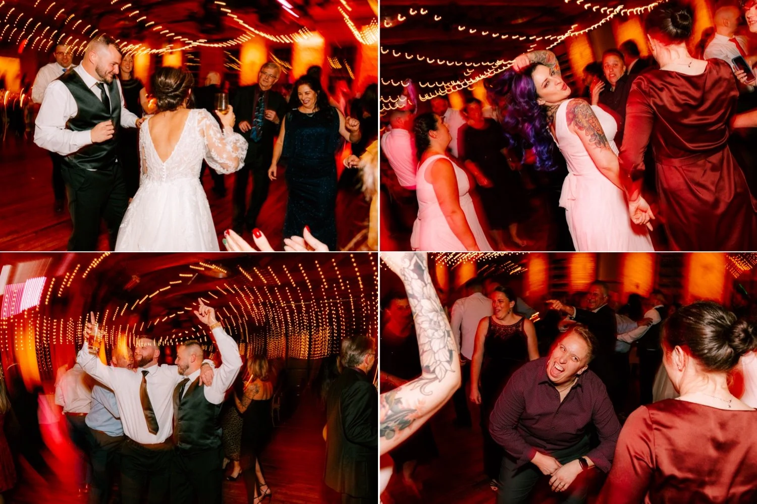  guests party during wedding reception at city winery hudson valley 