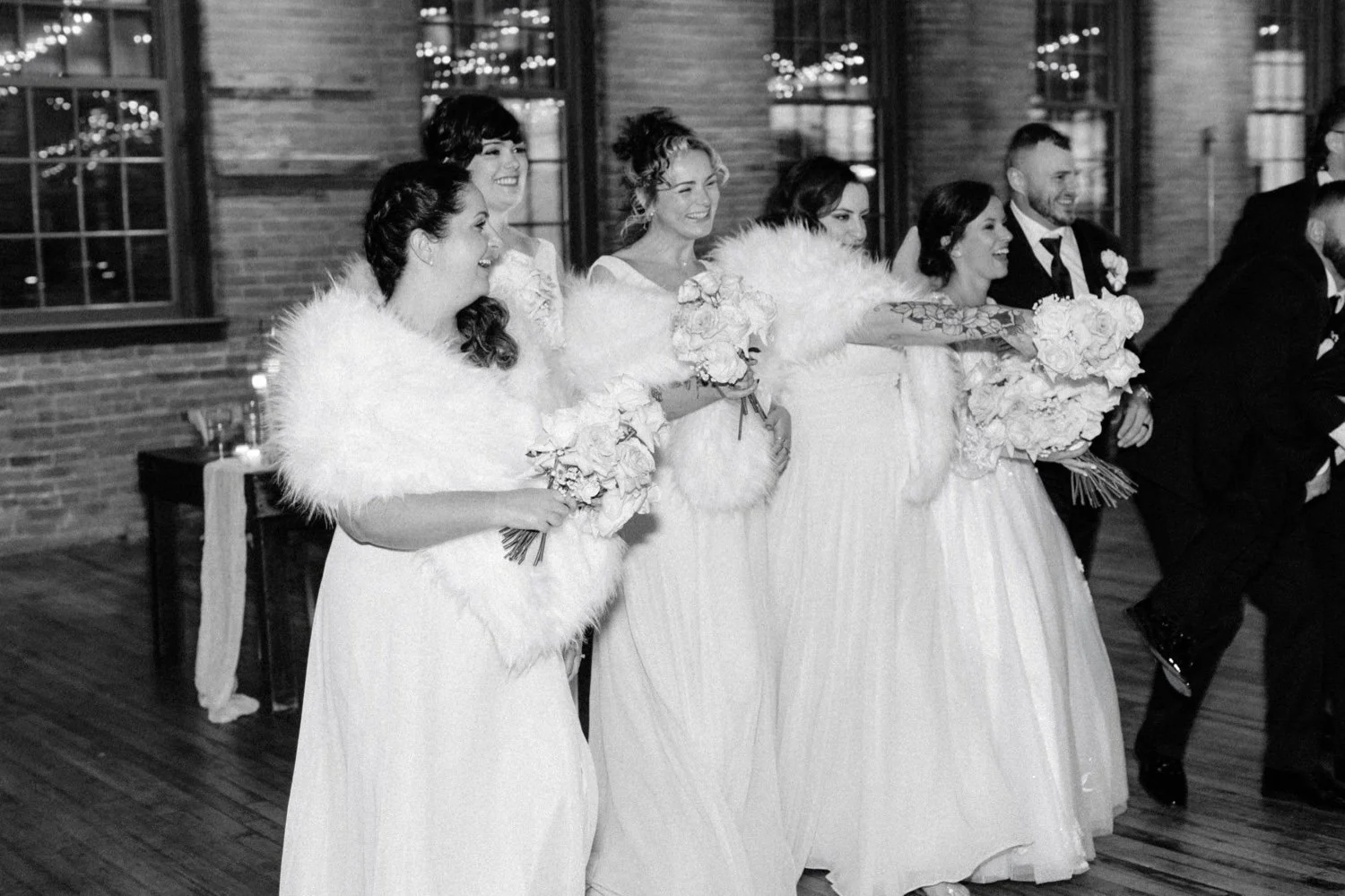  bridal party inside city winery hudson valley 