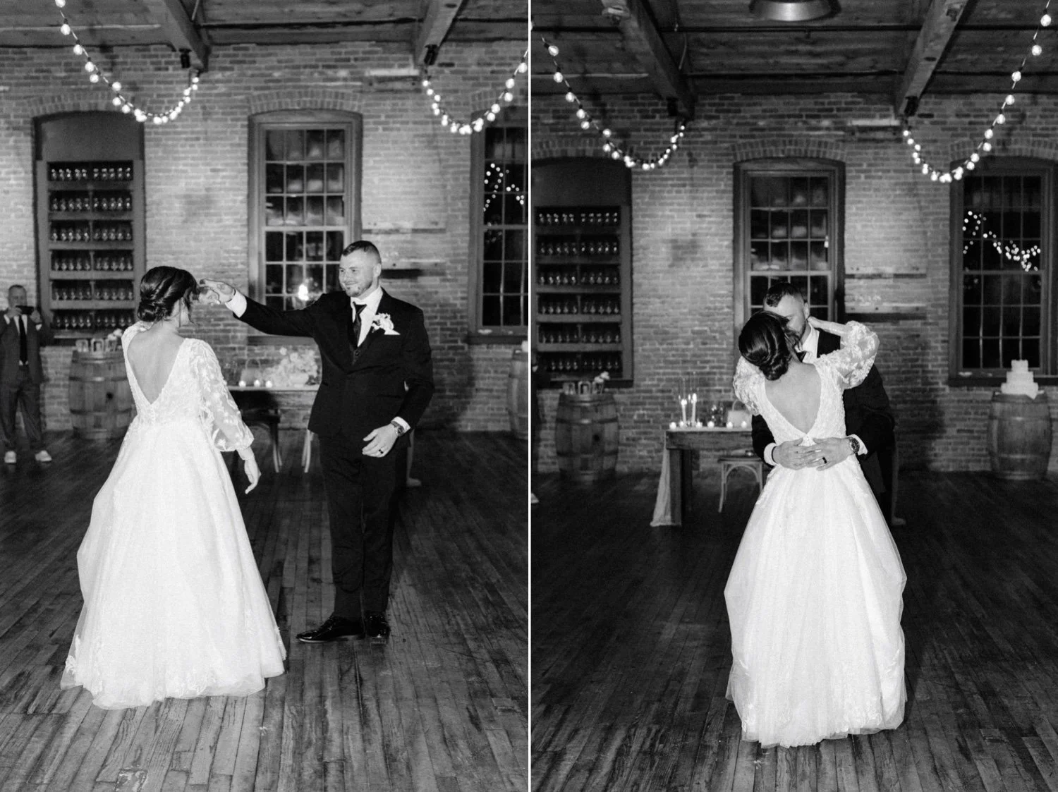  winter wedding couple share first dance at city winery hudson valley 
