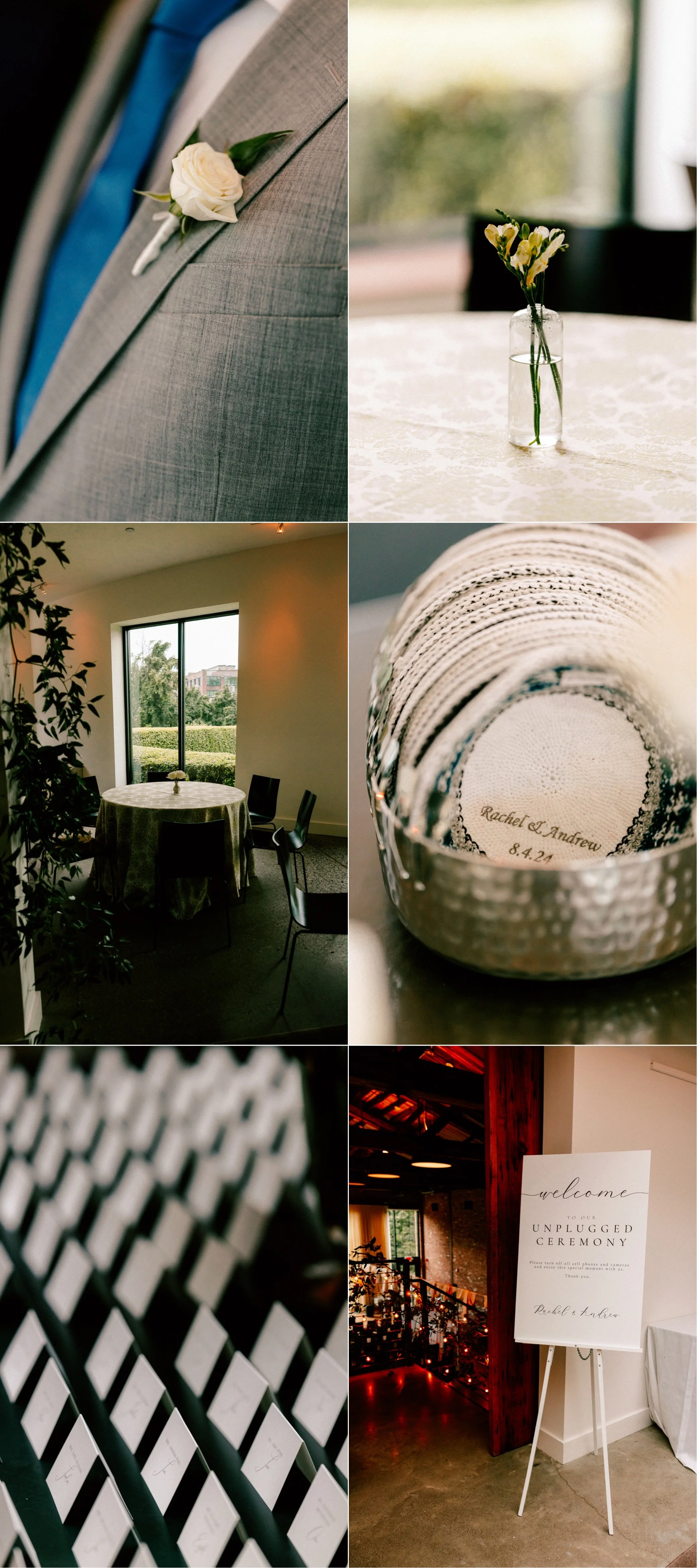 wedding details at the roundhouse