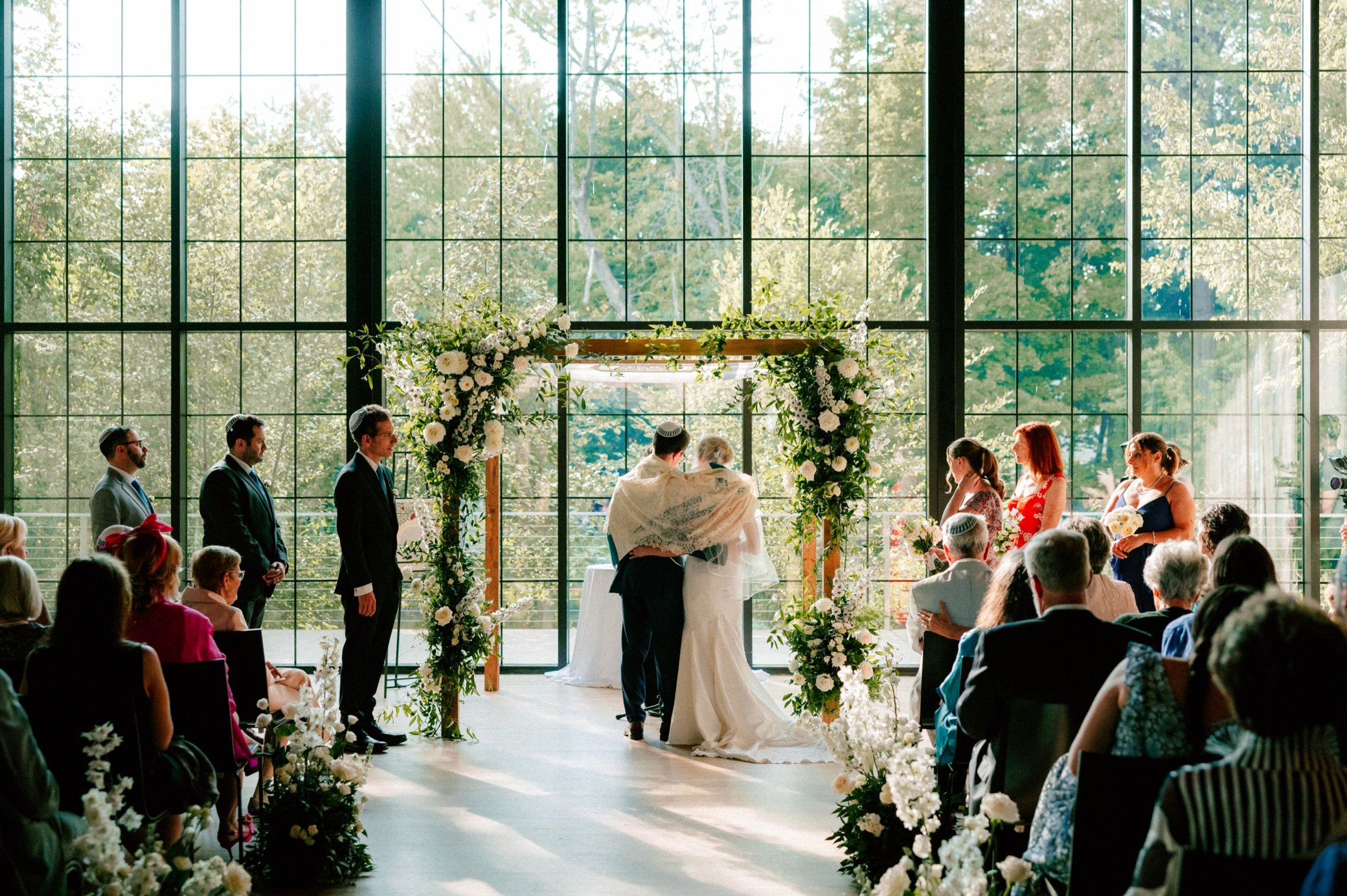 indoor wedding ceremony at the roundhouse