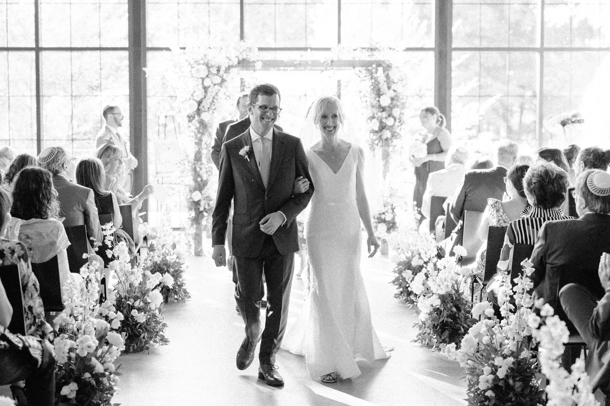 indoor wedding ceremony at the roundhouse