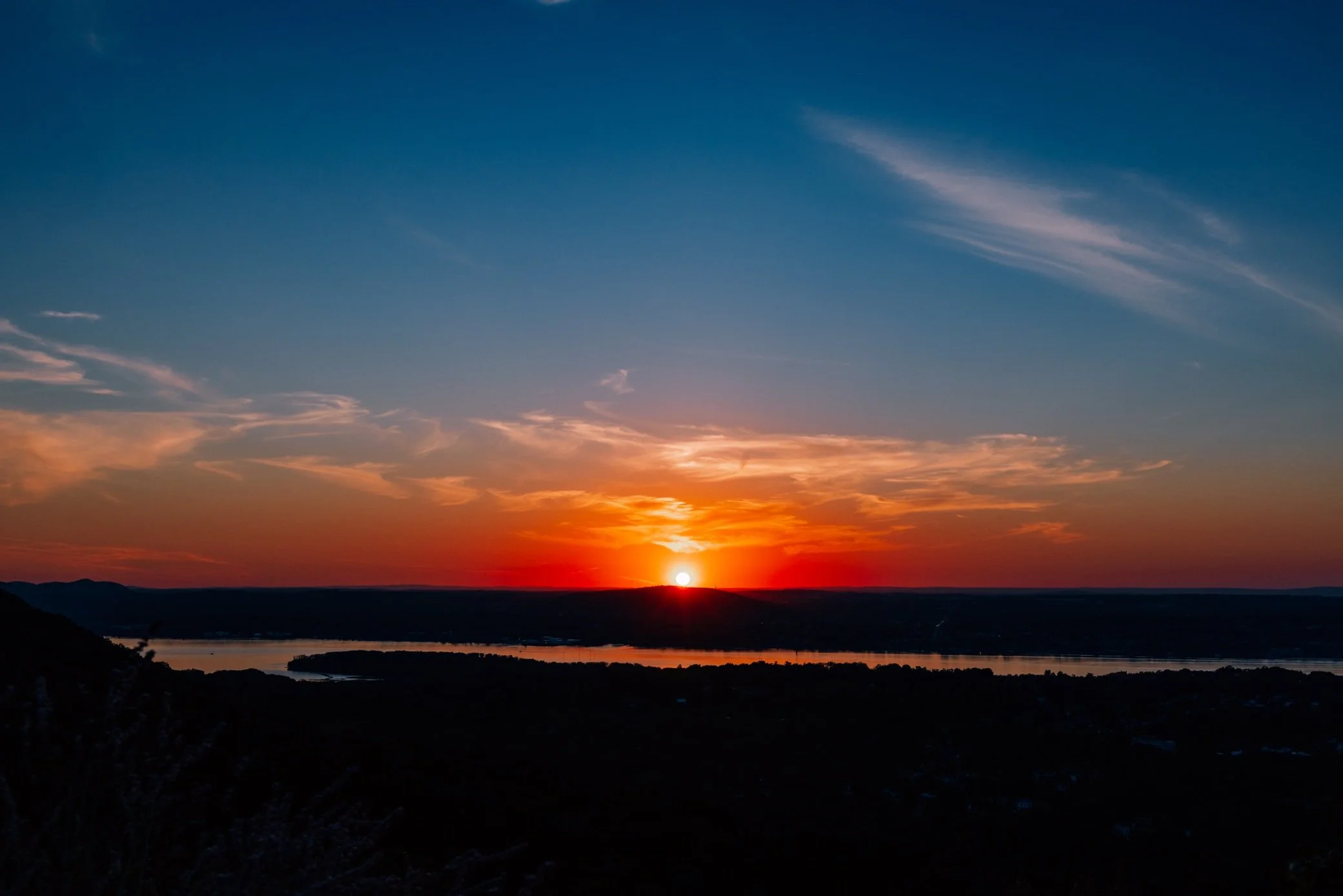 sunset during intimate hudson valley wedding at Lambs Hill