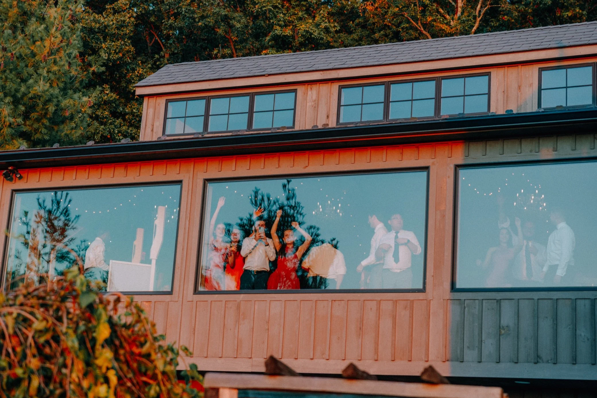 sunset during intimate hudson valley wedding at Lambs Hill