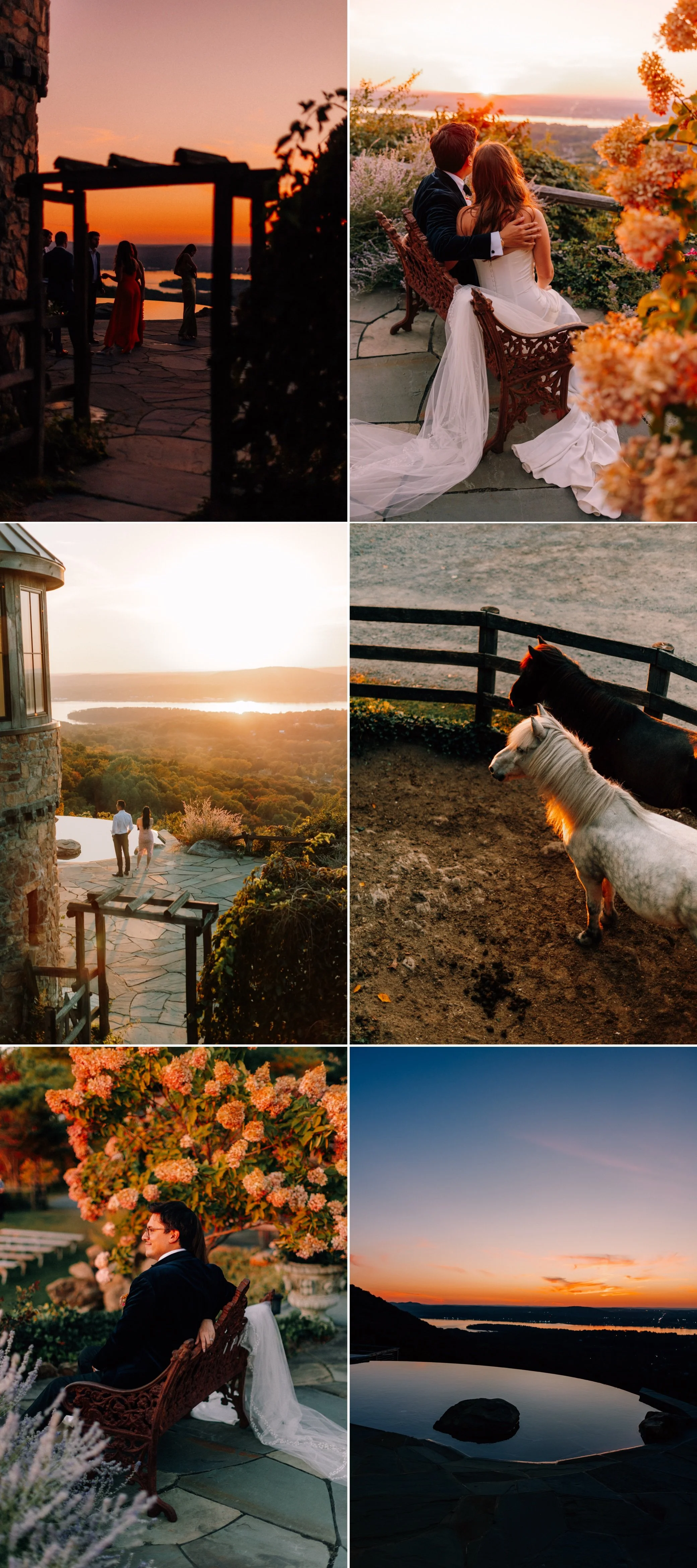 sunset during intimate hudson valley wedding at Lambs Hill