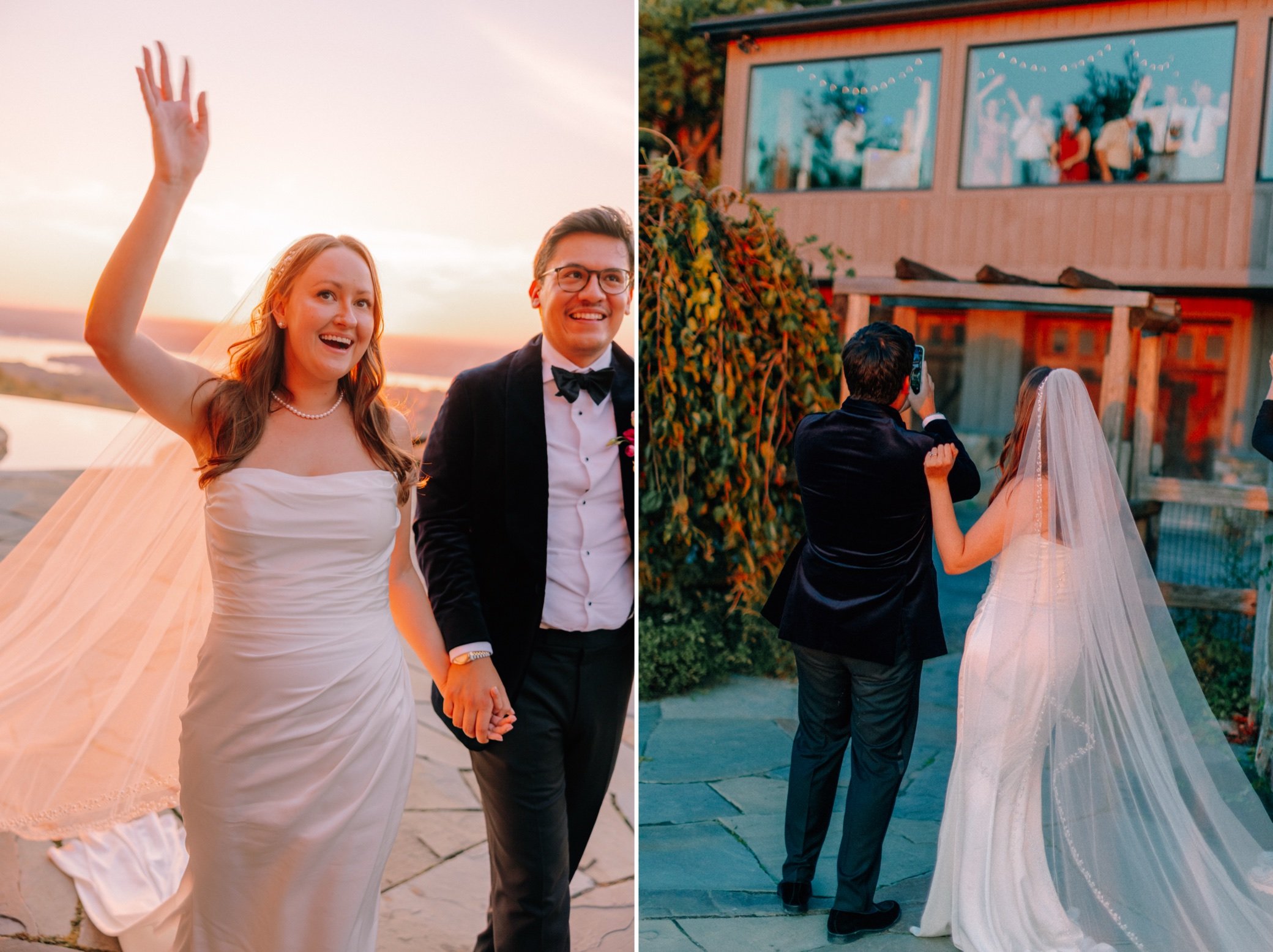 sunset during intimate hudson valley wedding at Lambs Hill