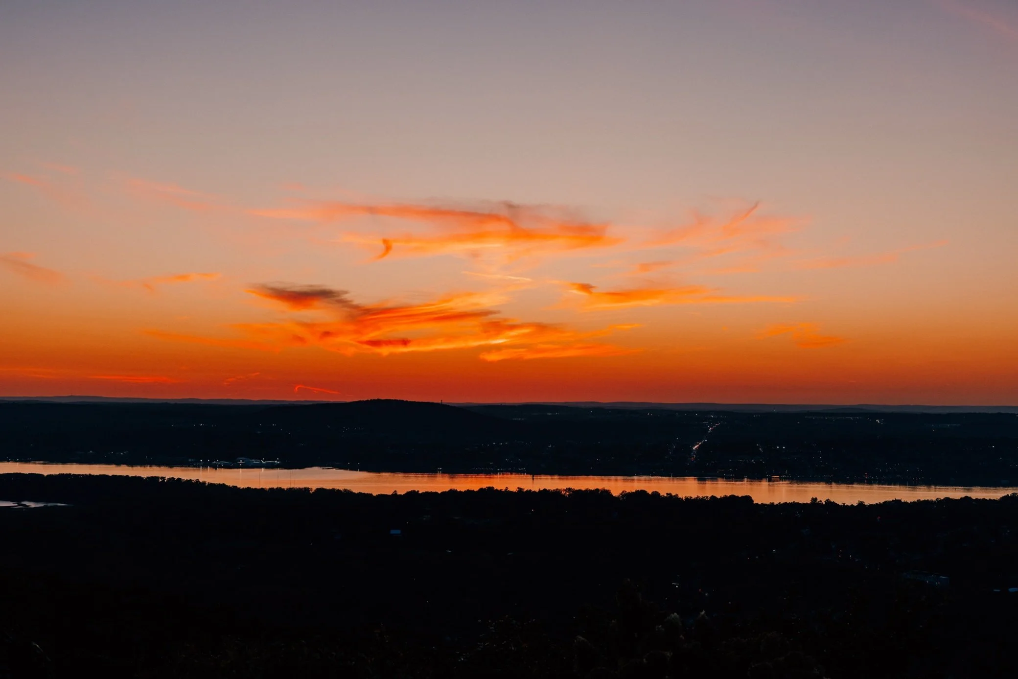 sunset during intimate hudson valley wedding at Lambs Hill