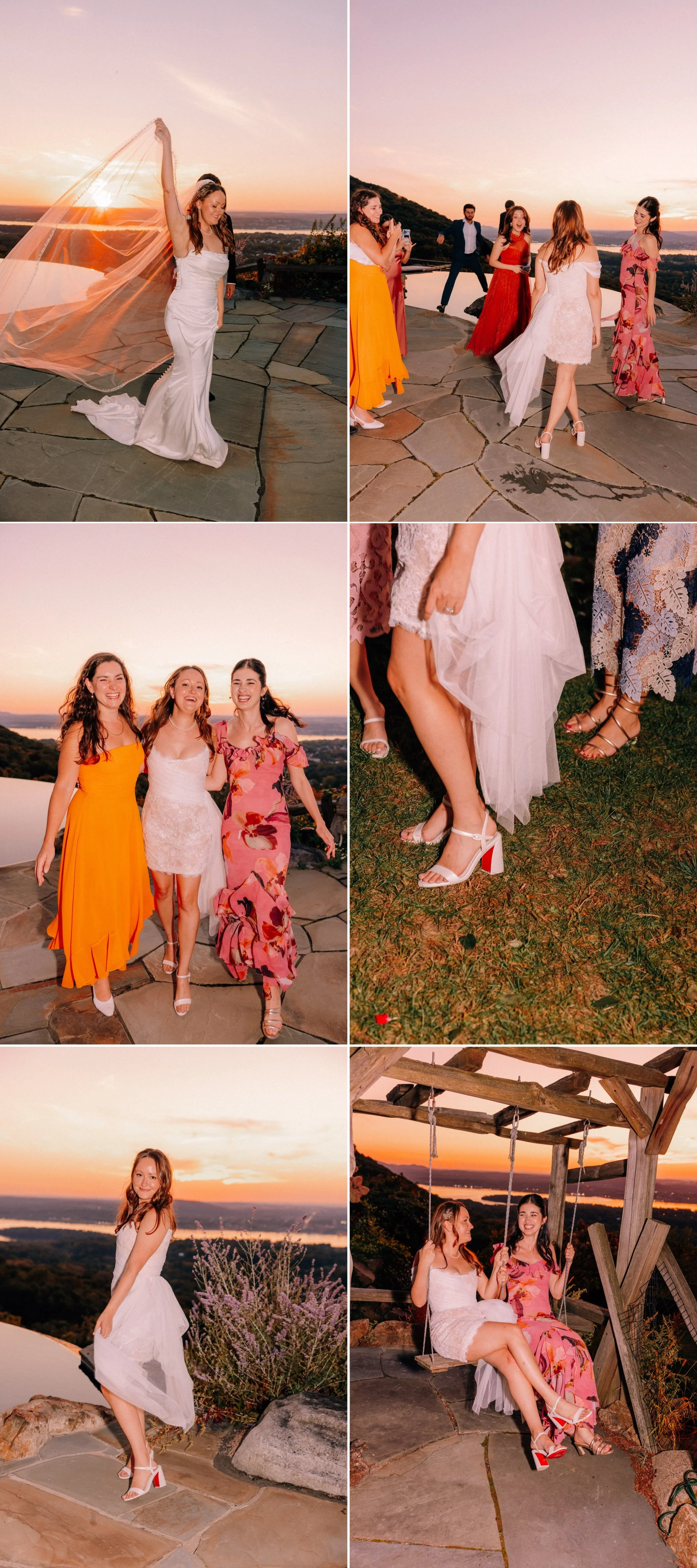 sunset during intimate hudson valley wedding at Lambs Hill