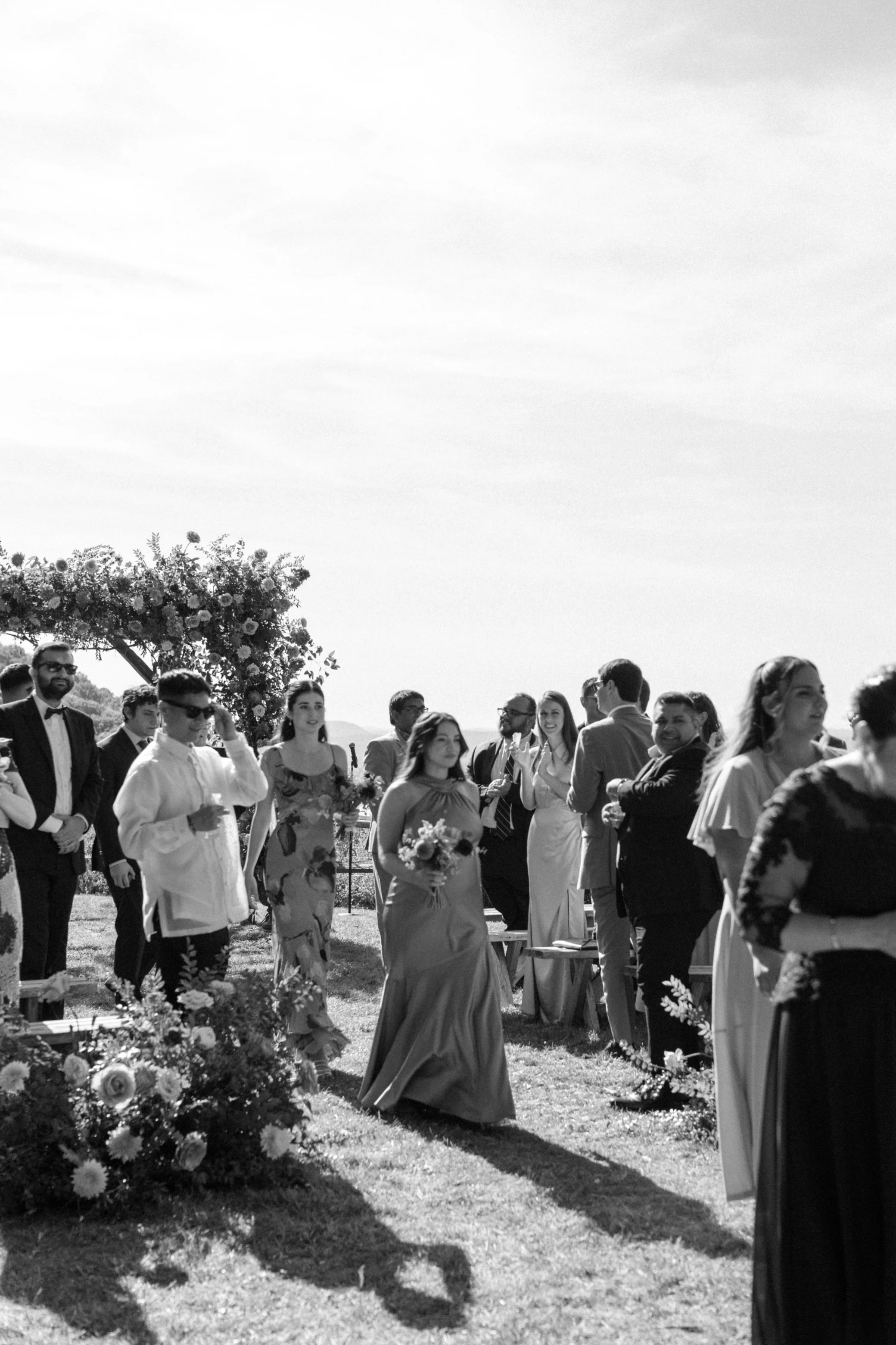 black and white wedding photographs at lambs hill venue