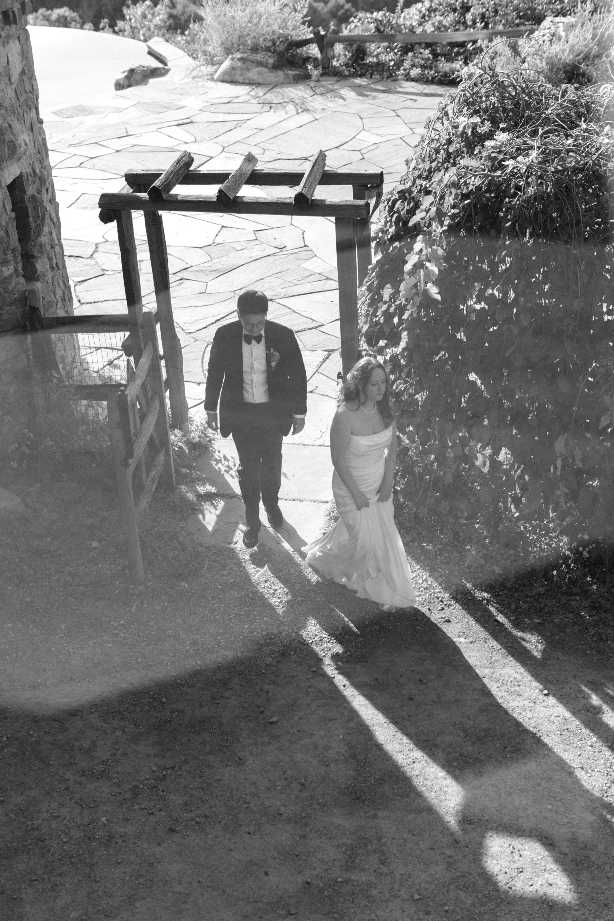 black and white wedding photographs at lambs hill venue