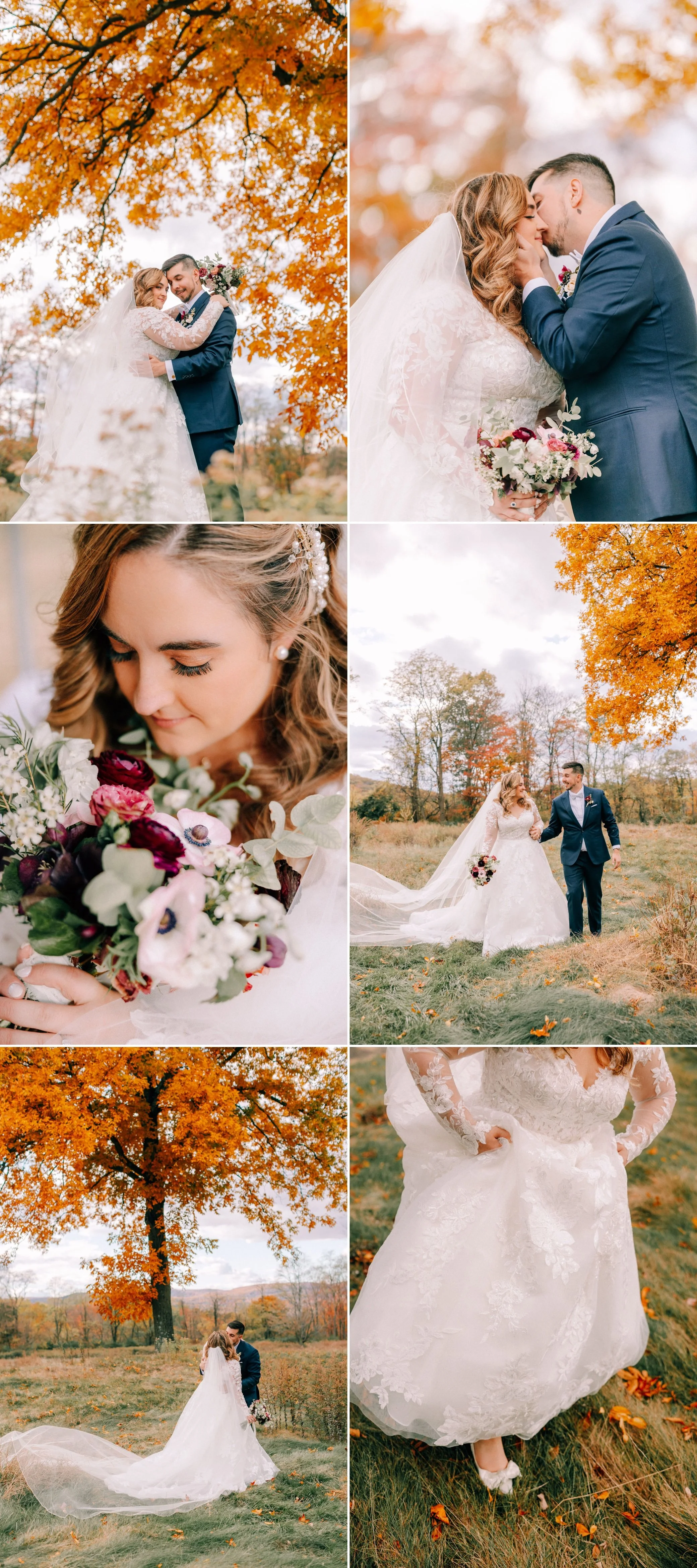  couple photographed during their autumn wedding at the garrison 