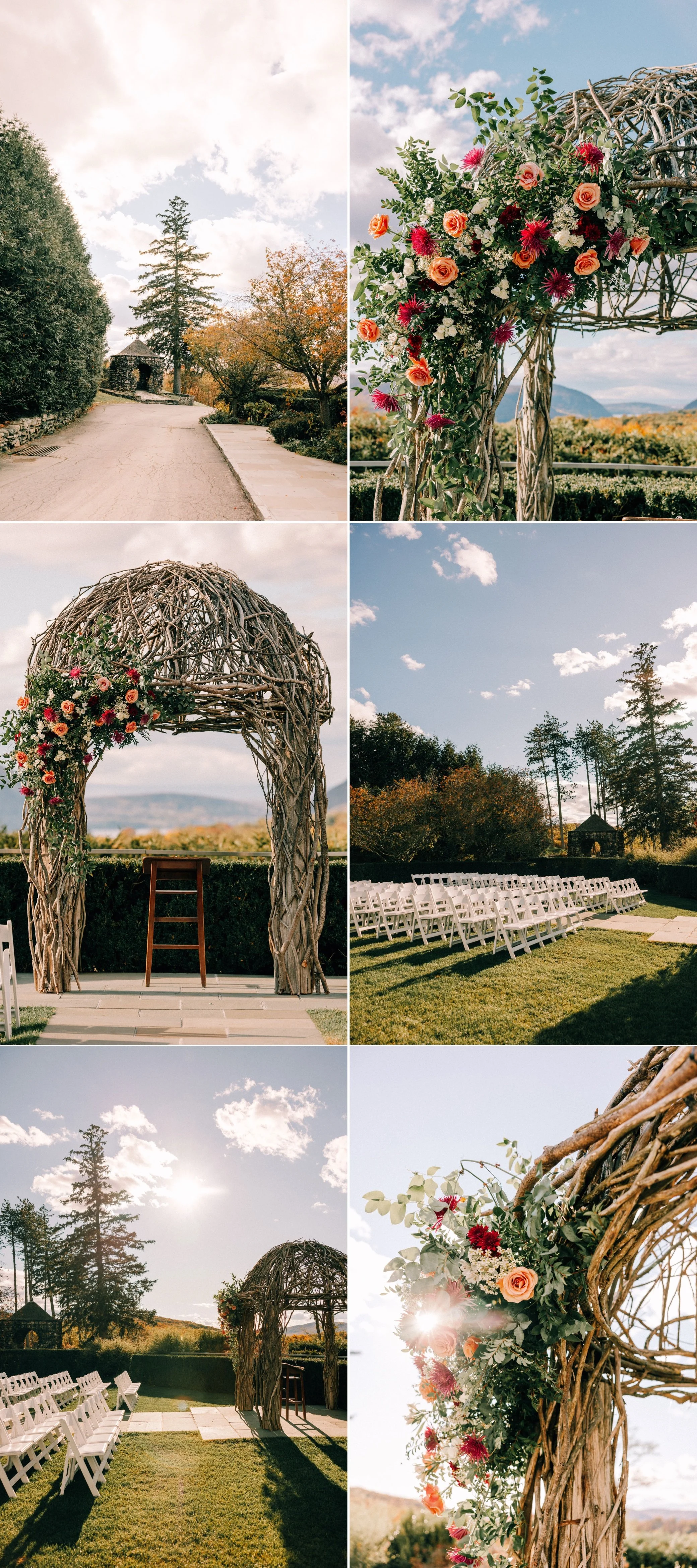  outdoor ceremony decor by Simplicity in Mind Florals at the garrison 
