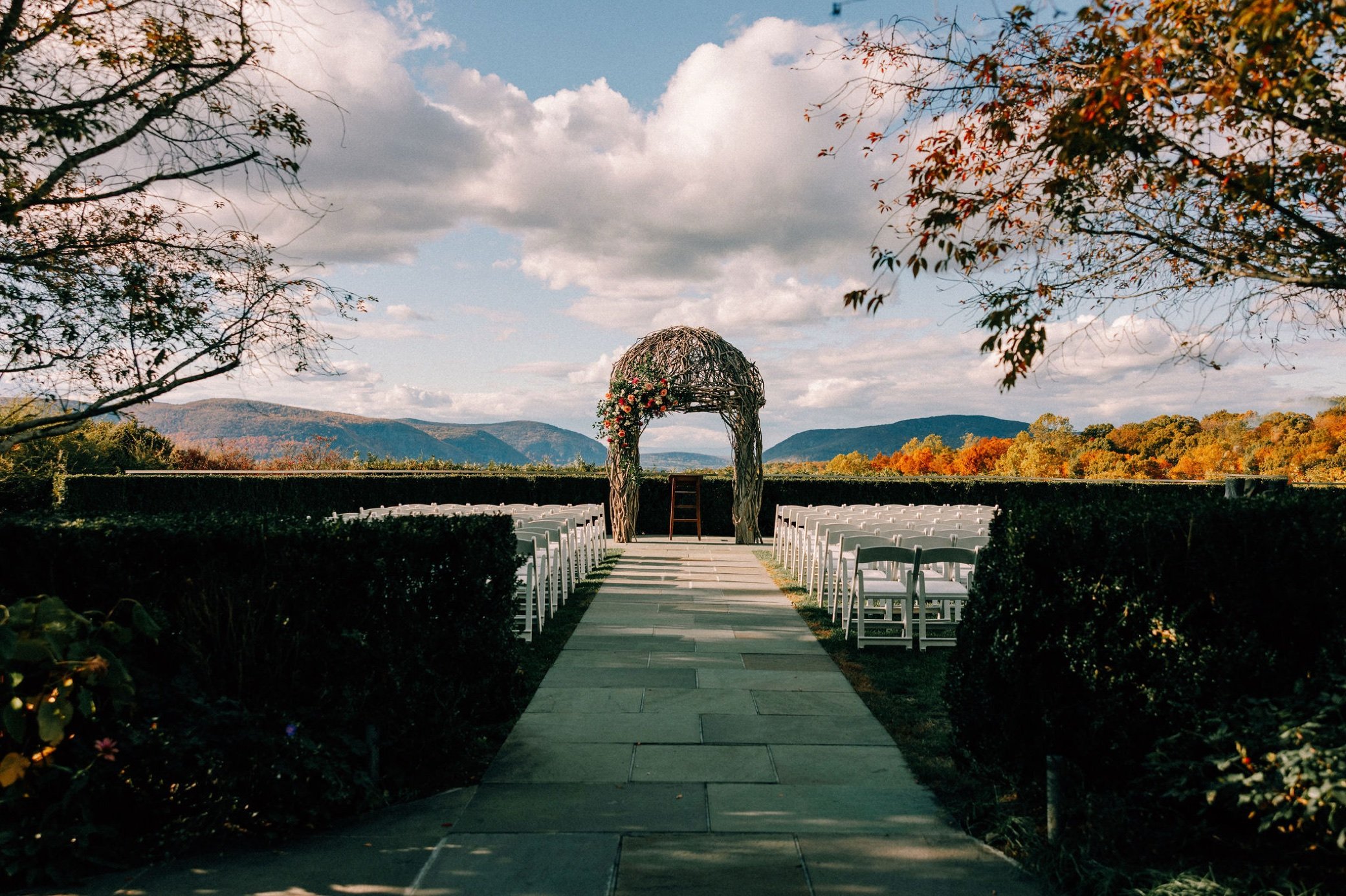  outdoor wedding ceremony space at the garrison 