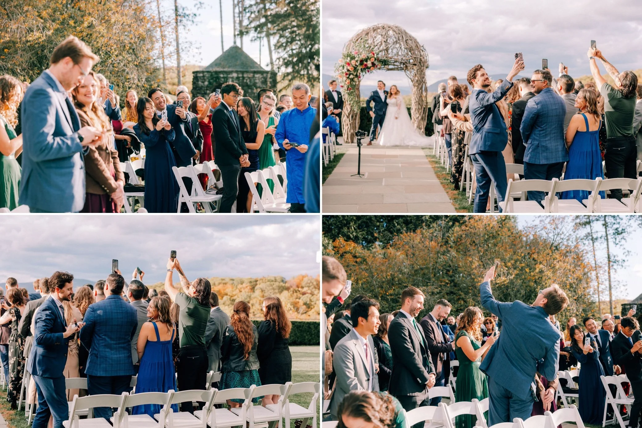  guests take photos of couple at the garrison 