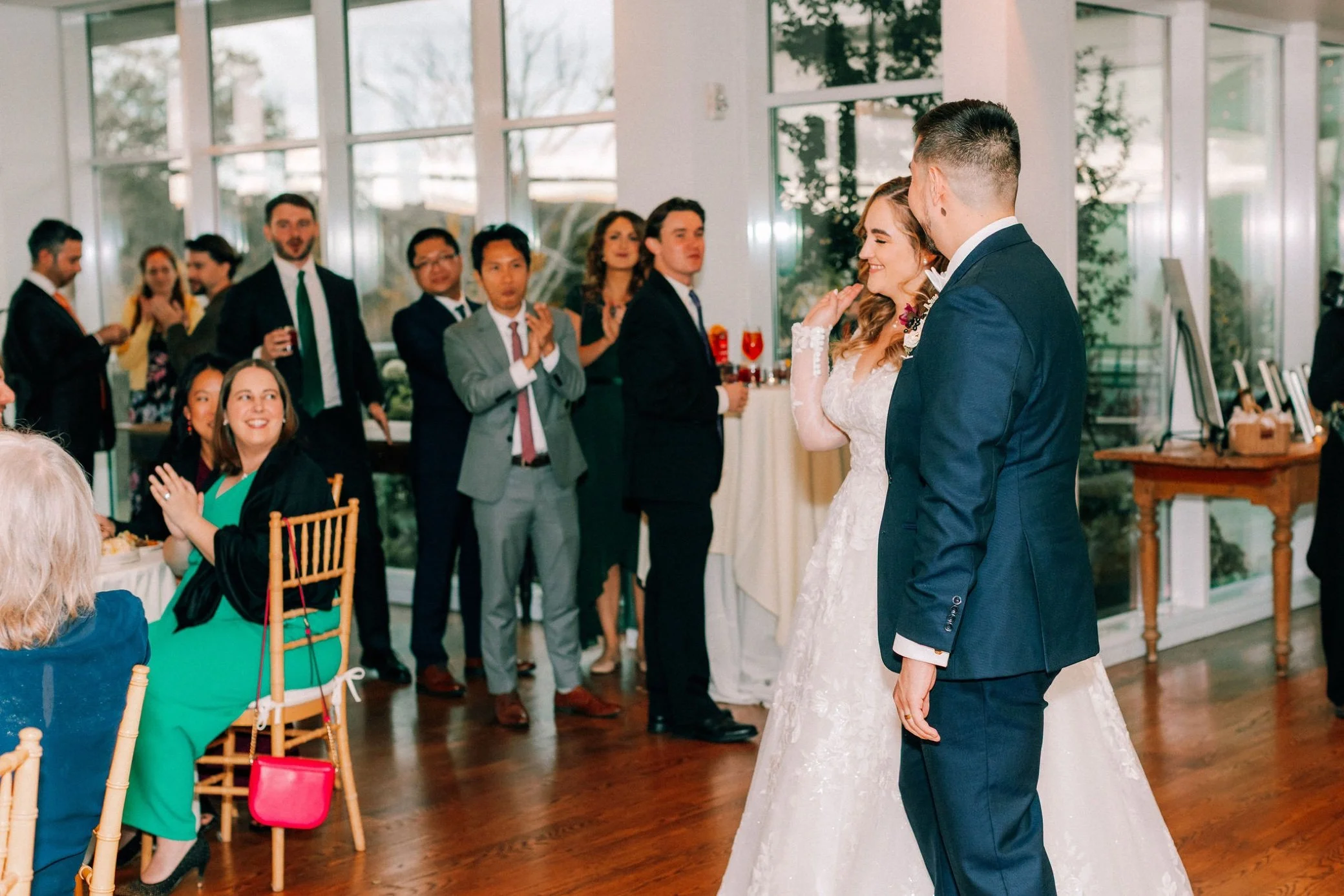  couple joining cocktail hour at the garrison 
