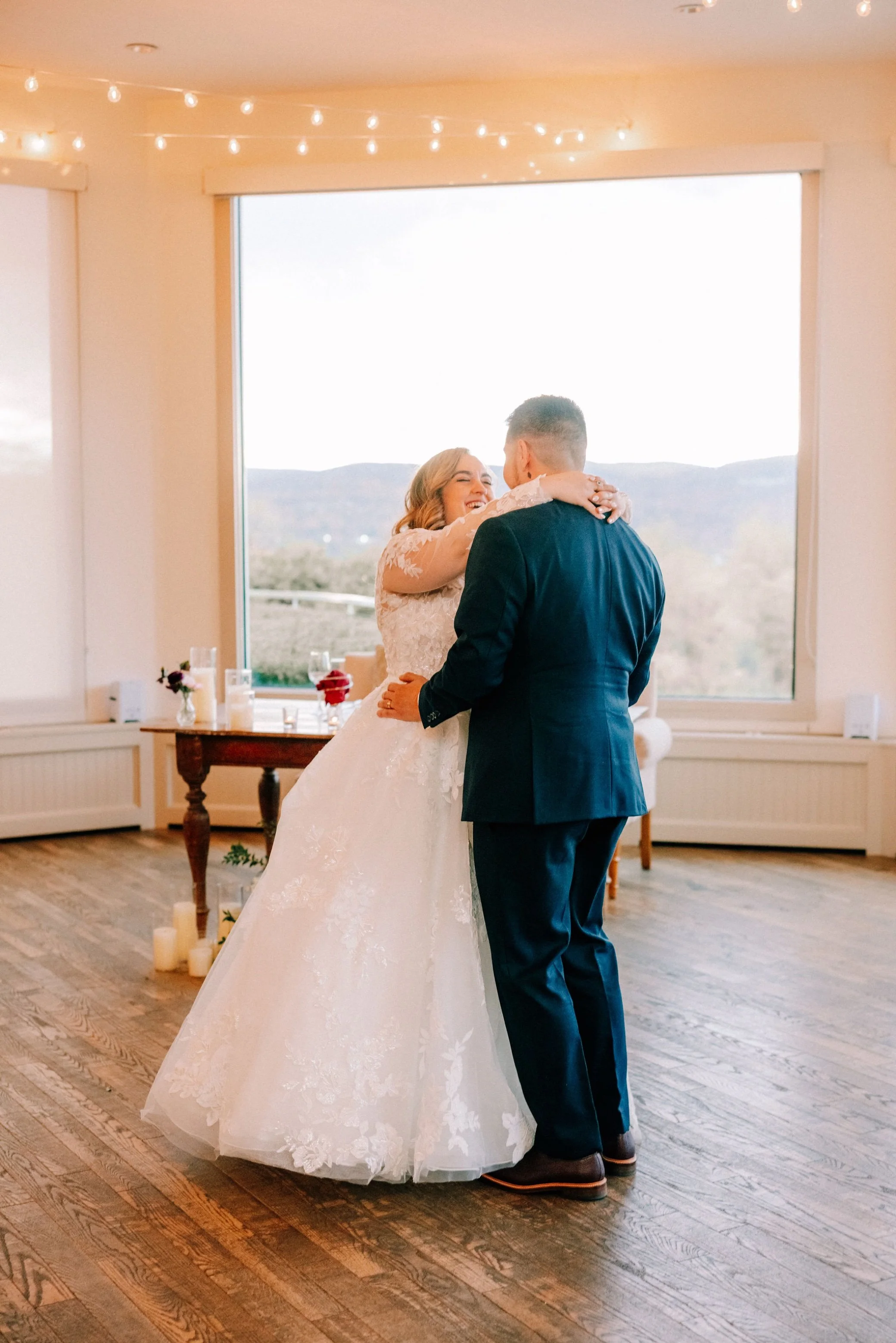  wedding couple practice first dance at the garrison 