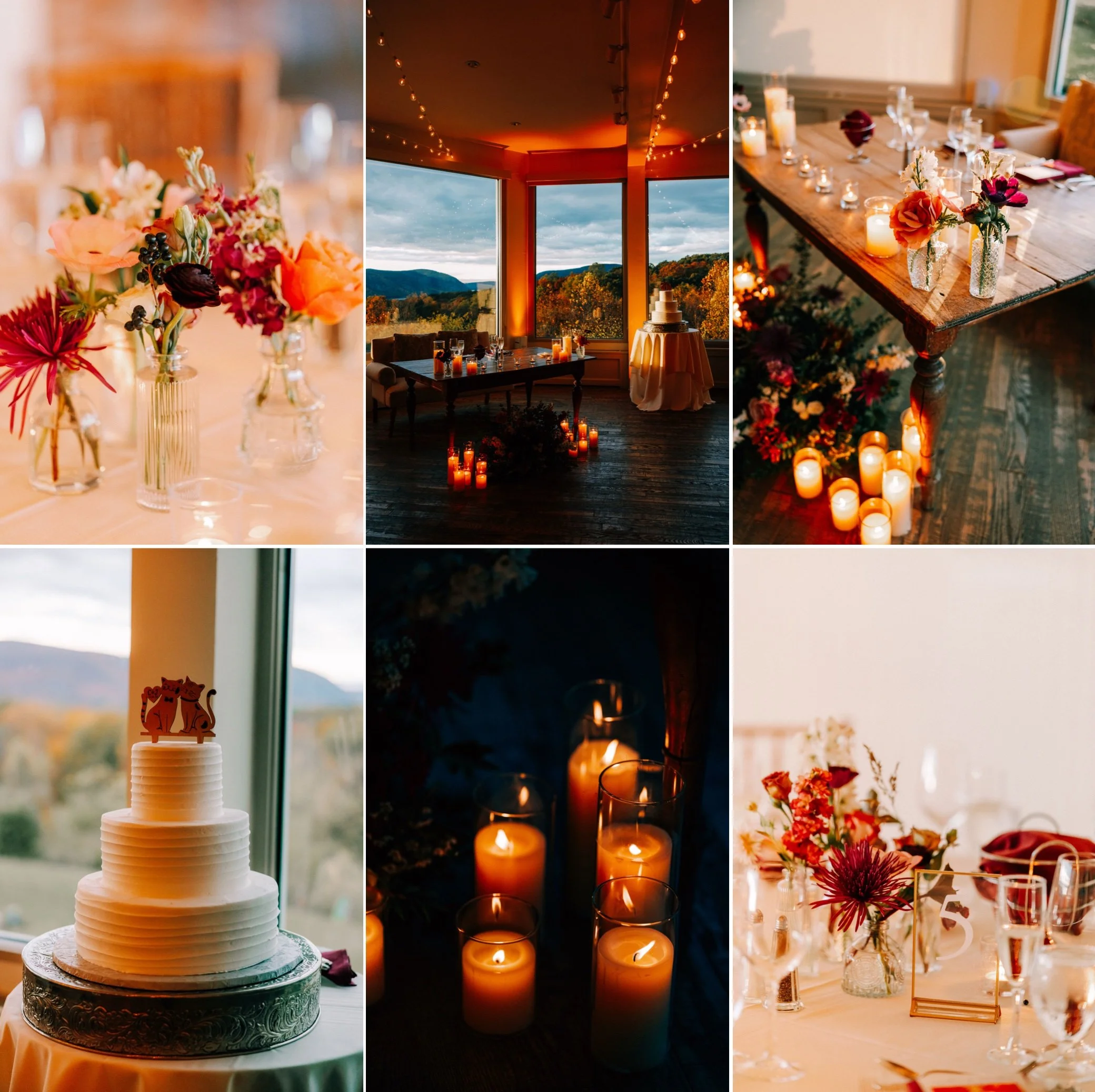  candles and wedding reception decor at the garrison 