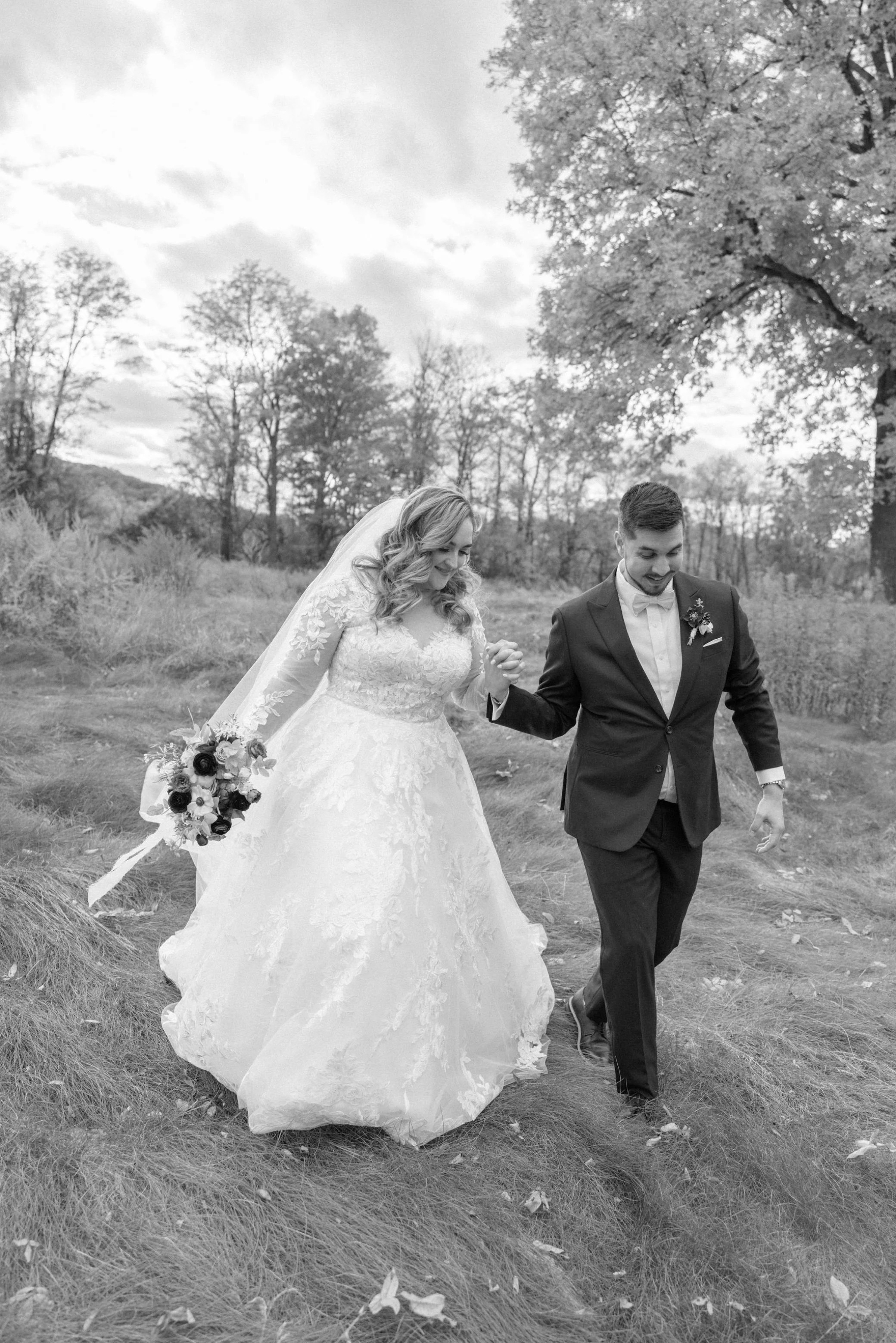  hudson valley black and white wedding photographs 